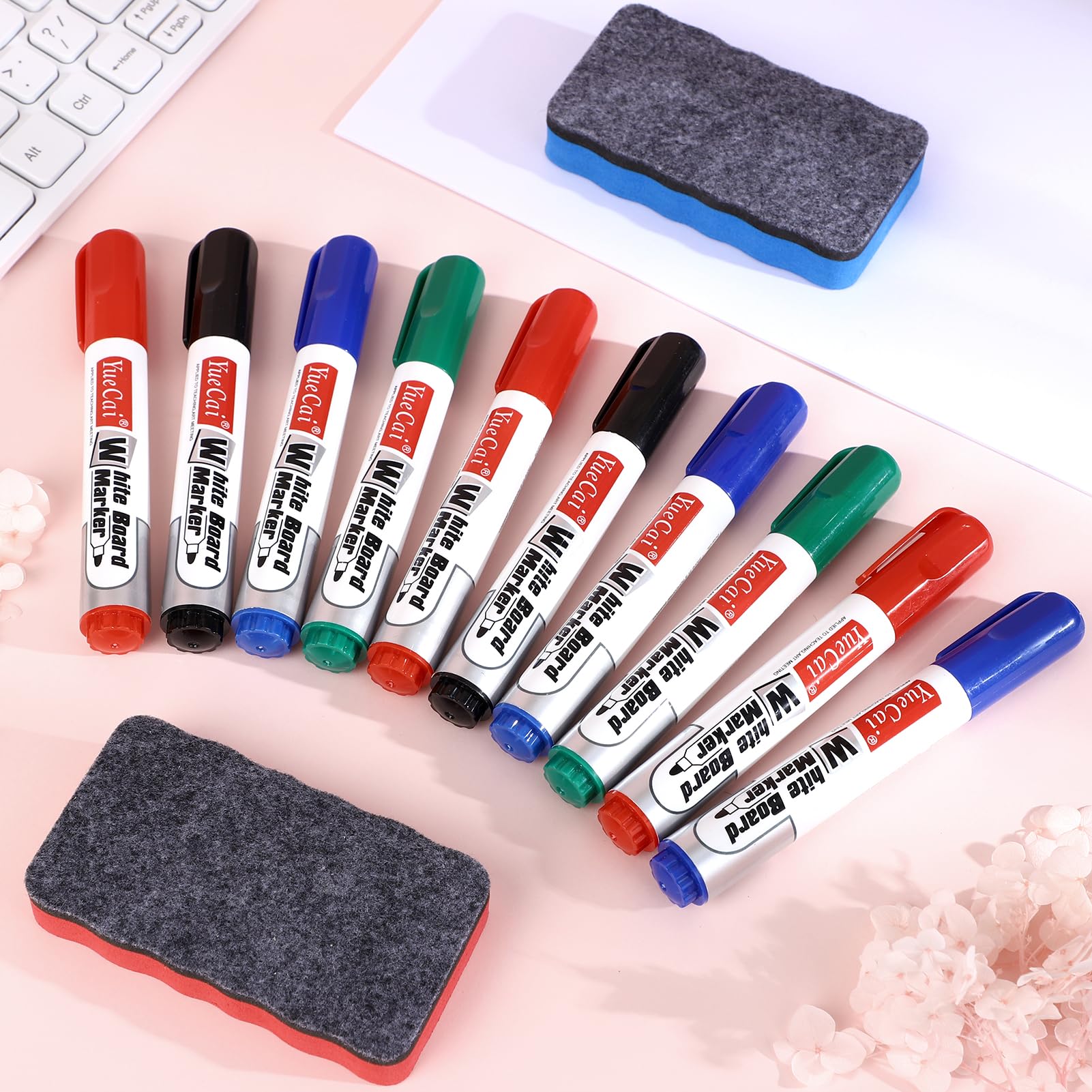 Zuimei 12PCS Whiteboard Pens Markers with 2PCS Magnetic Erasers - Image 2