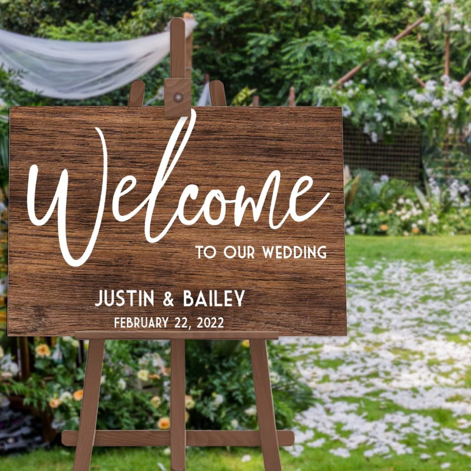 Panneau de bienvenue de mariage champêtre pour sceller votre union