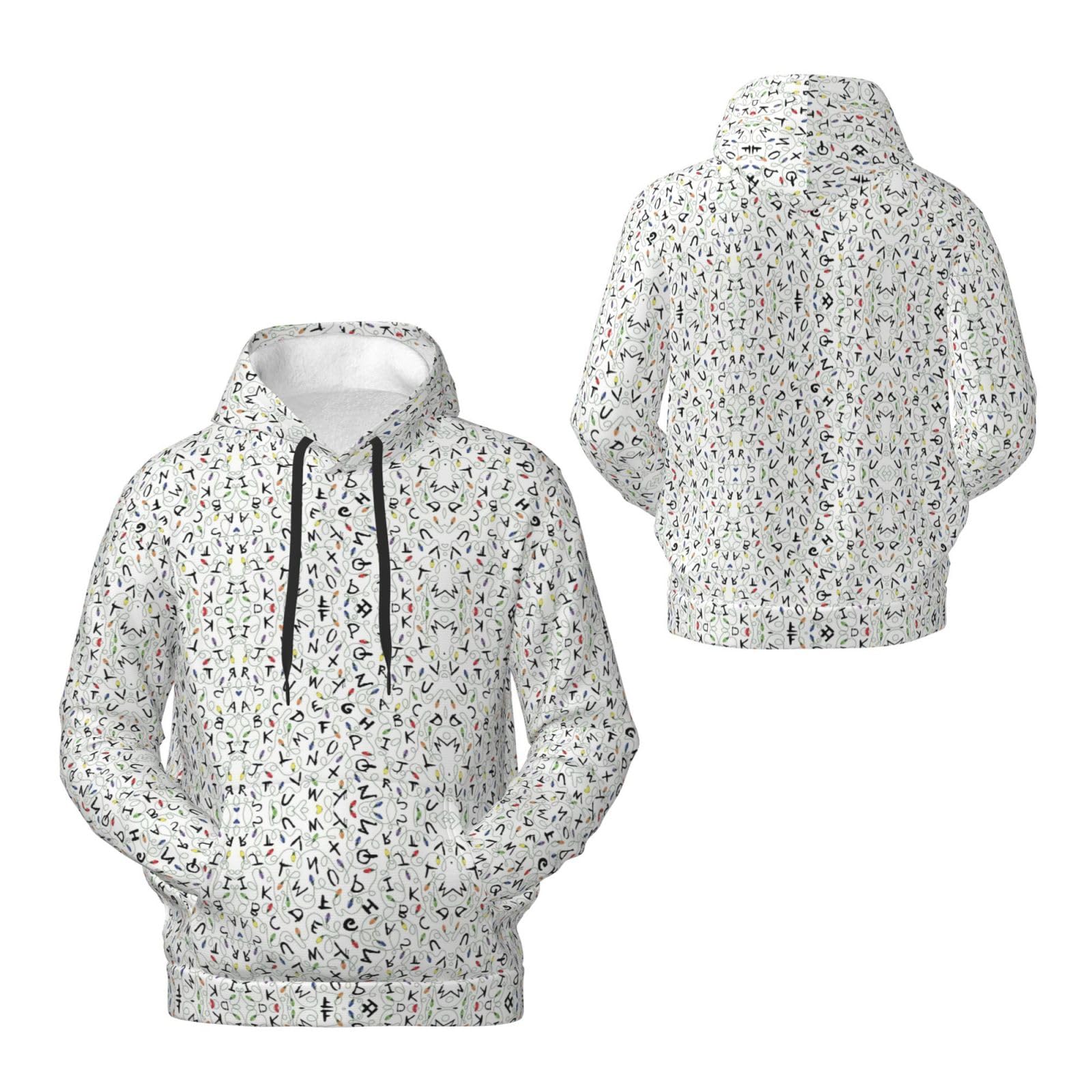 Męska bluza z kapturem z nadrukiem w paski, swobodny nadruk graficzny sweter z kapturem koszule z kieszenią