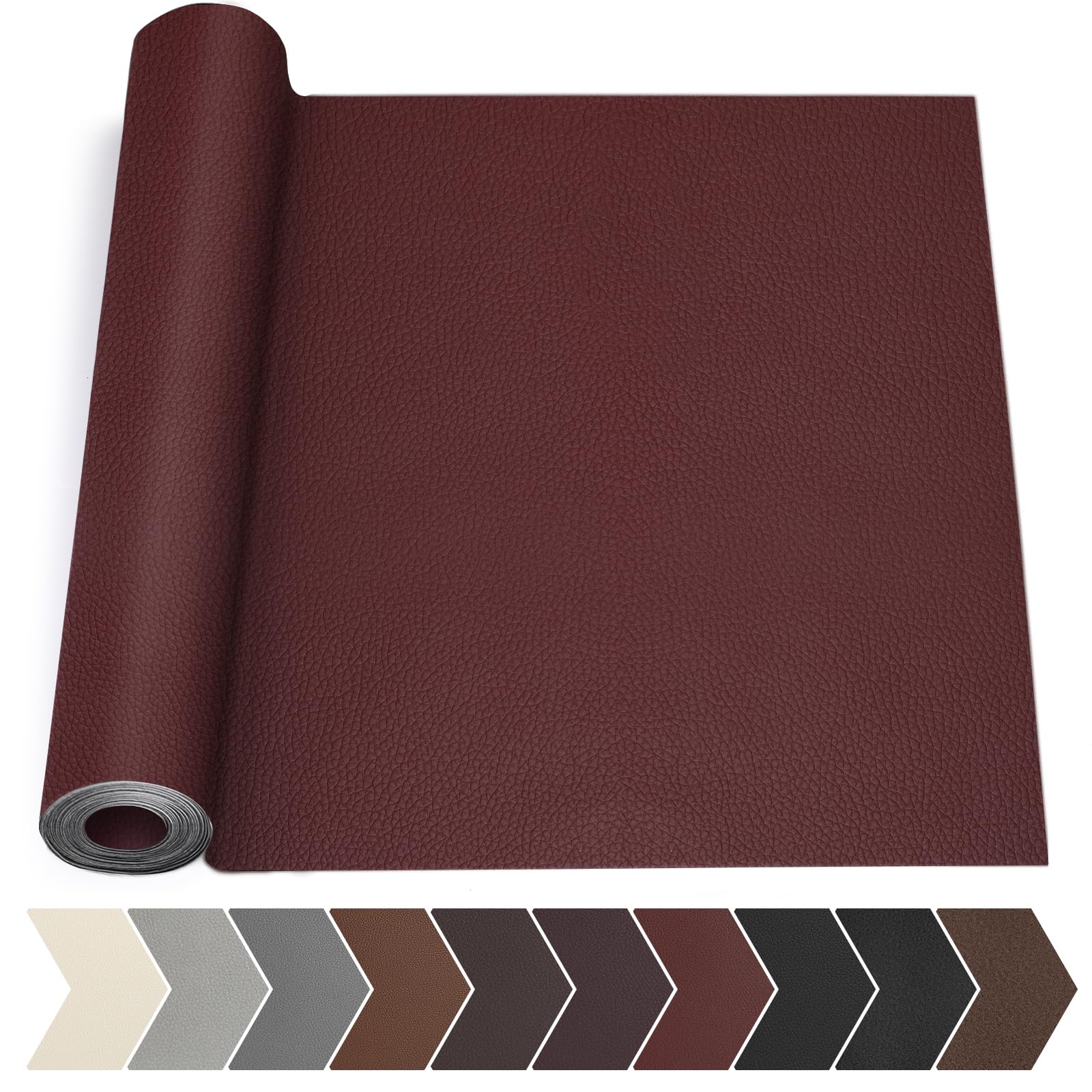 Fadoub Leather Repair Tape, 17 X 79 in Leather Repair Kit for Furniture, Self Adhesive Repairing Patch Large Vinyl Patch Tape for Sofa, Car Interior,