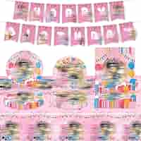 Set De Vaisselle Enfants 41 Pièces - Thème Animé - Pour Anniversaire Ou Fête - 10 Convives