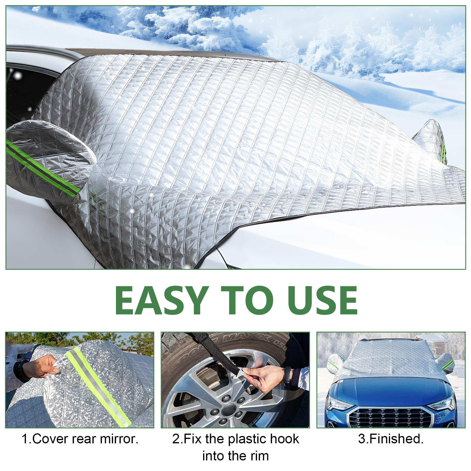 Copri Parabrezza Auto Universale 140x220cm Protezione Neve Ghiaccio Gelo Sole Stagioni Auto SUV