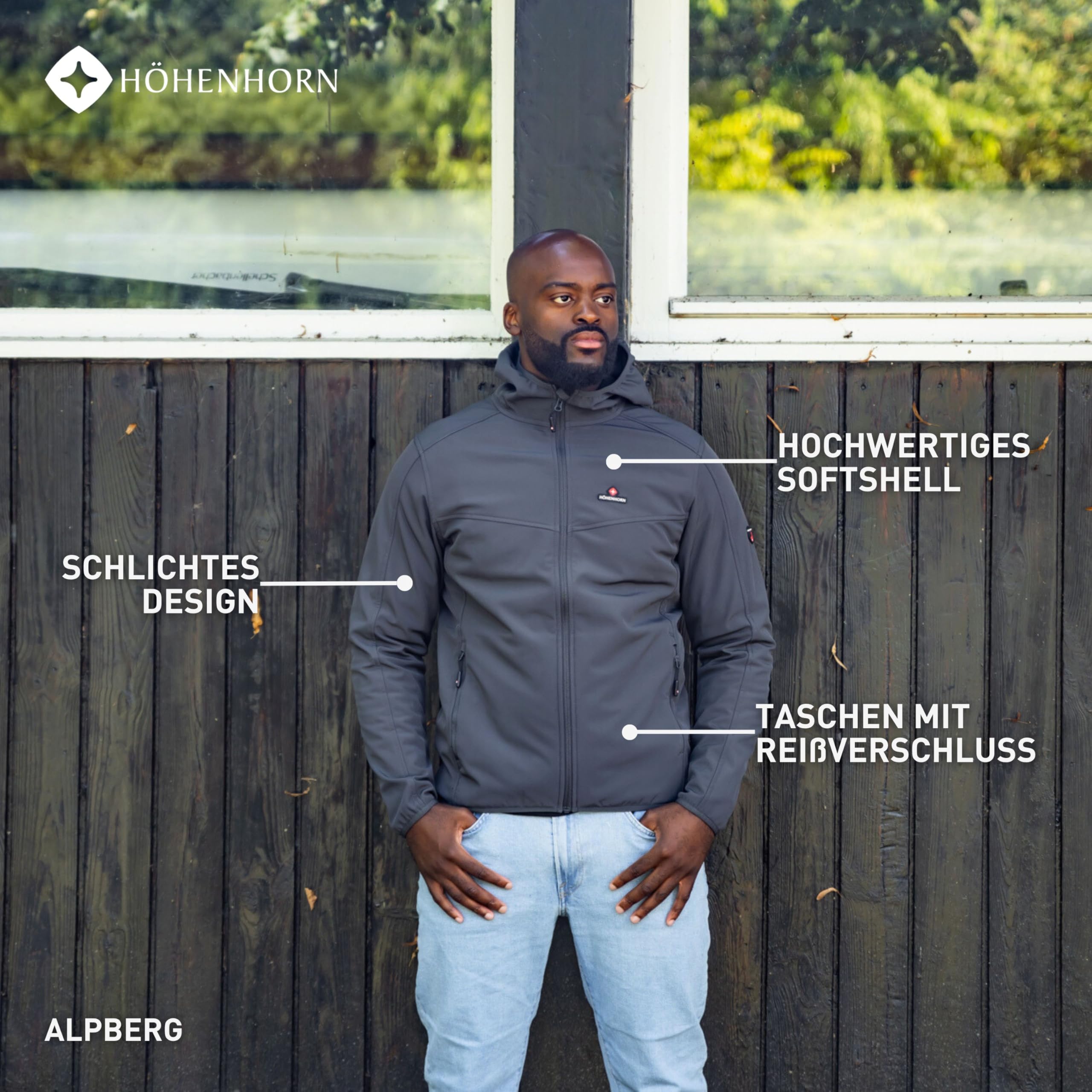 Höhenhorn Alpberg Chaqueta ligera Softshell para hombre, para exteriores, chaqueta de entretiempo