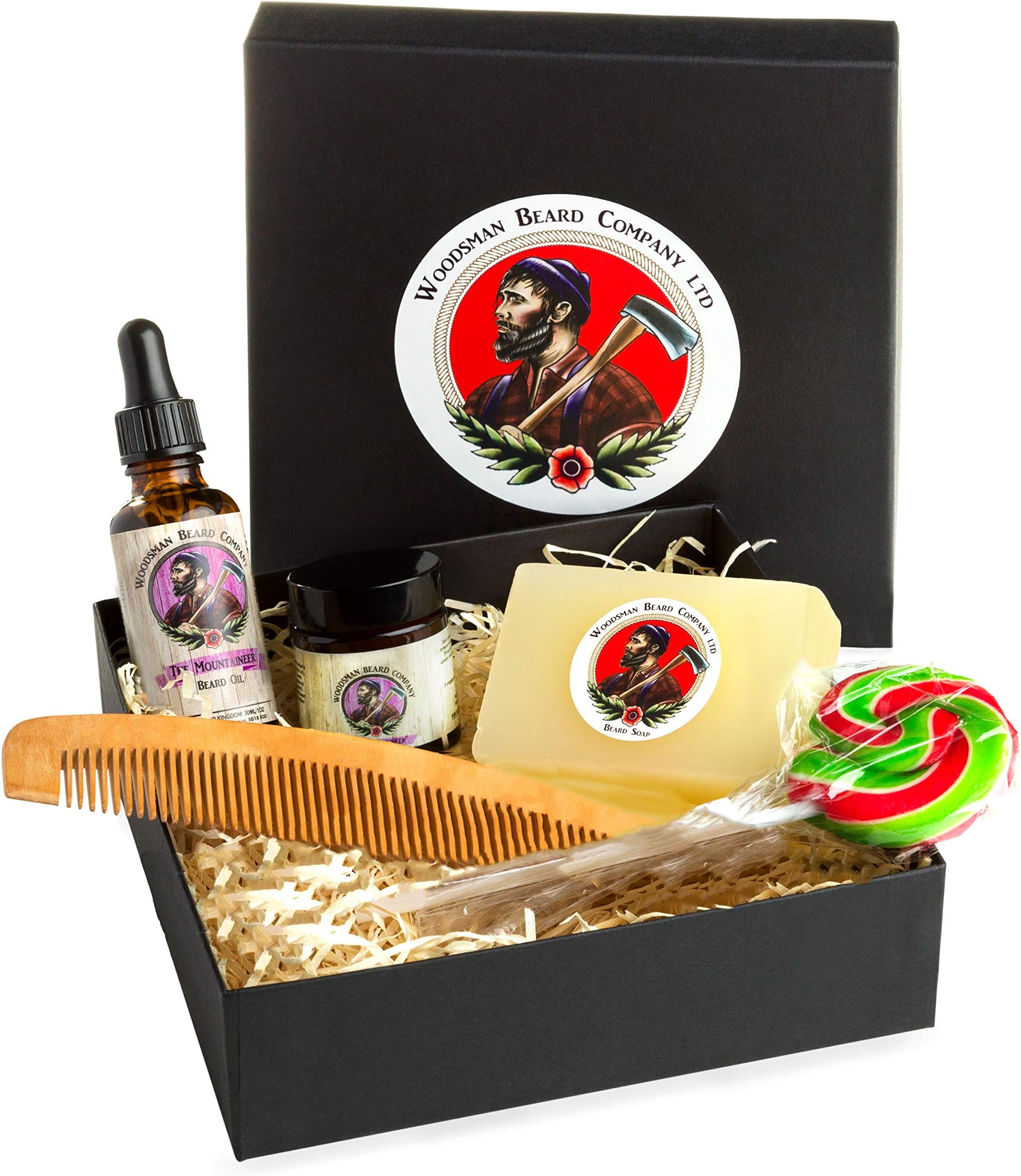 Woodsman Original Organic Beard Oil & Balm Set – Premium Natural Beard Grooming & Care Collection (Orange & Bergamot) Balms & Oils Bottled by Hand (Mountaineer)