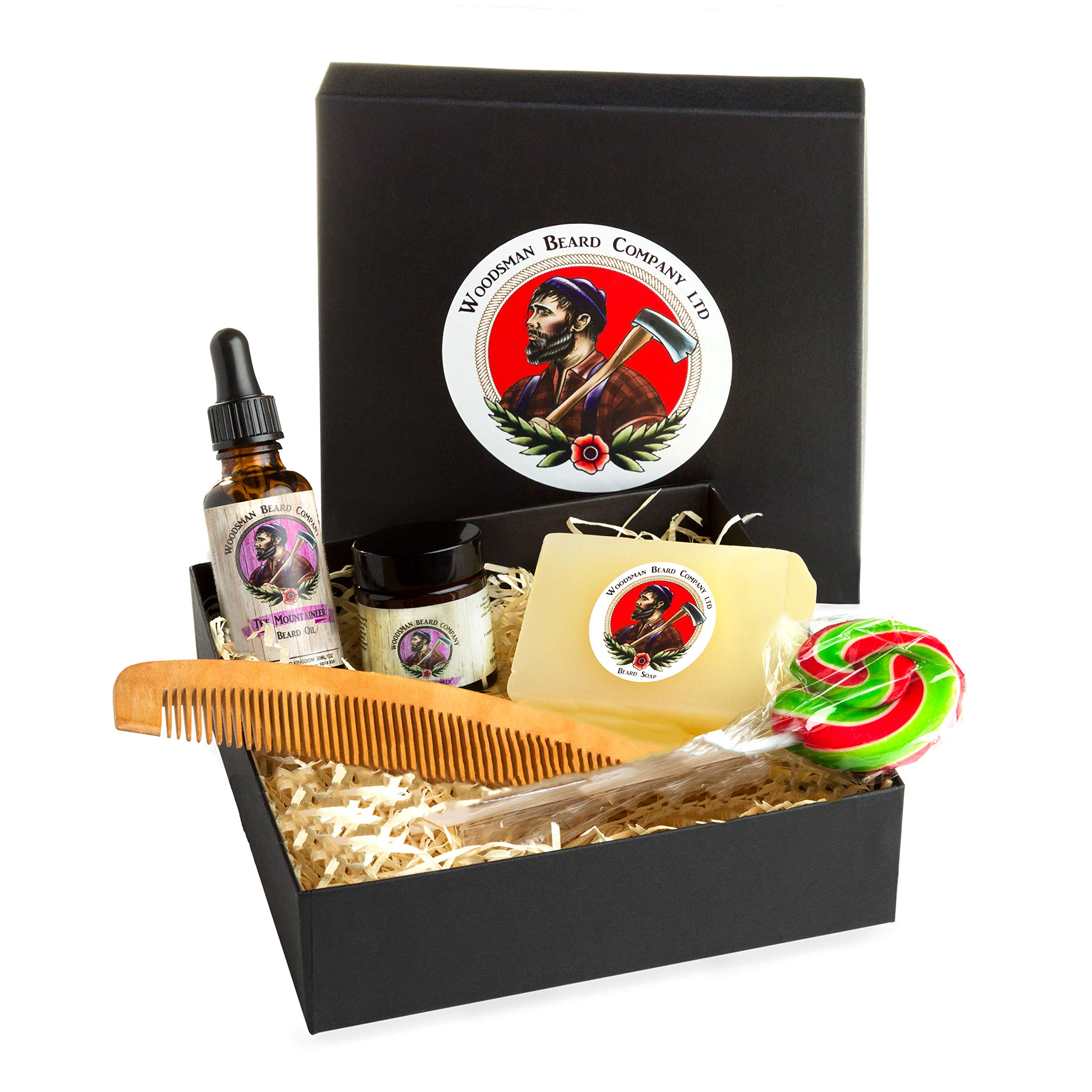 Woodsman Original Organic Beard Oil & Balm Set – Premium Natural Beard Grooming & Care Collection (Orange & Bergamot) Balms & Oils Bottled by Hand (Mountaineer)