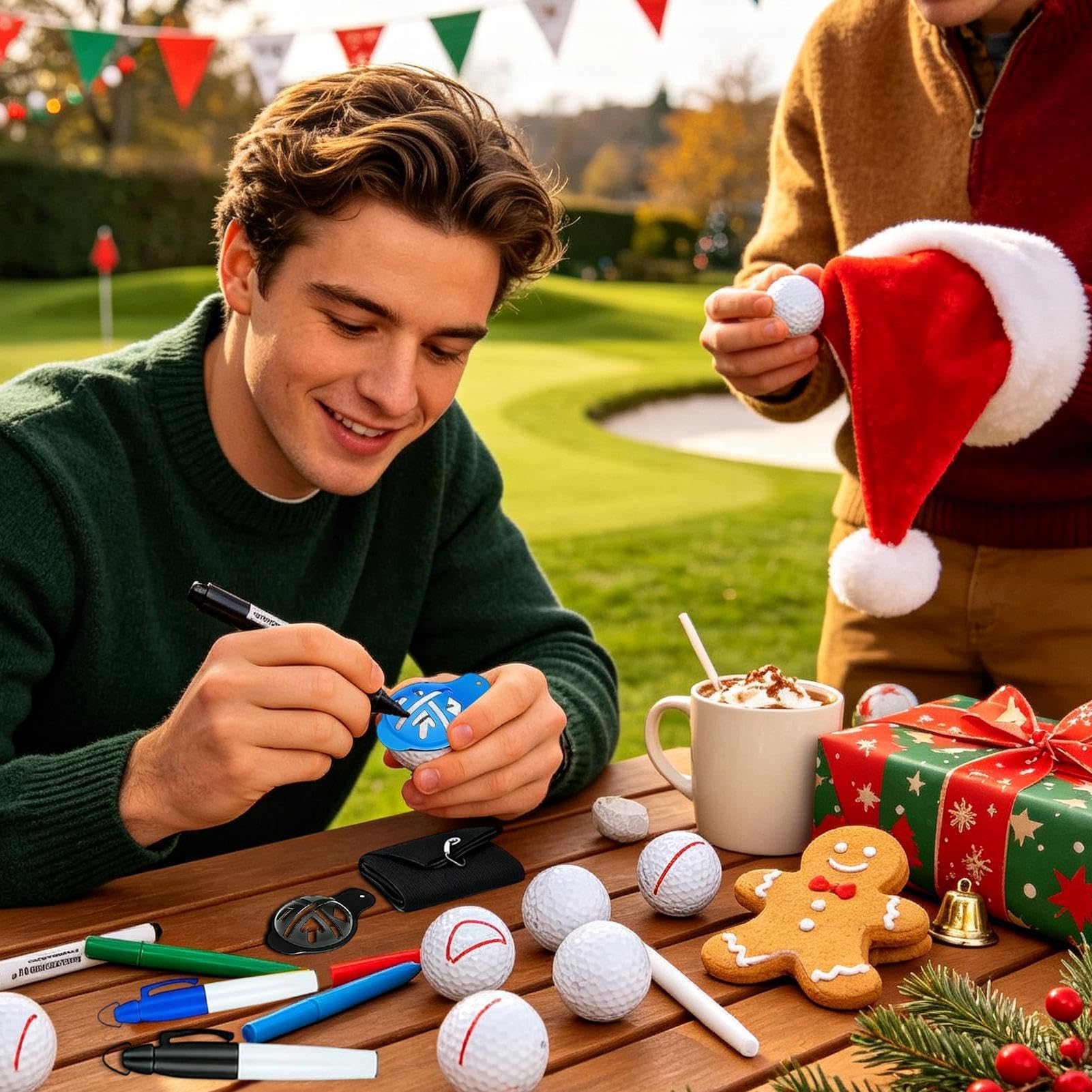 Calendario 'Avvento di Natale con Countdown Palline da Golf Festive, Tee,