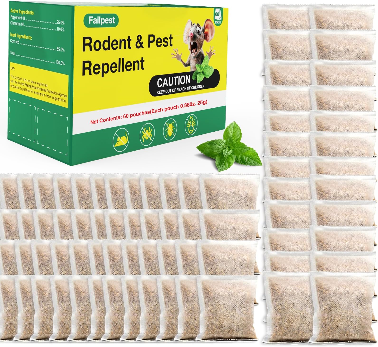 Rodent Repellent Pouches, Natural Bags for Mice and Insects, Child & Pet Safe, Ideal for Home and Garden Use