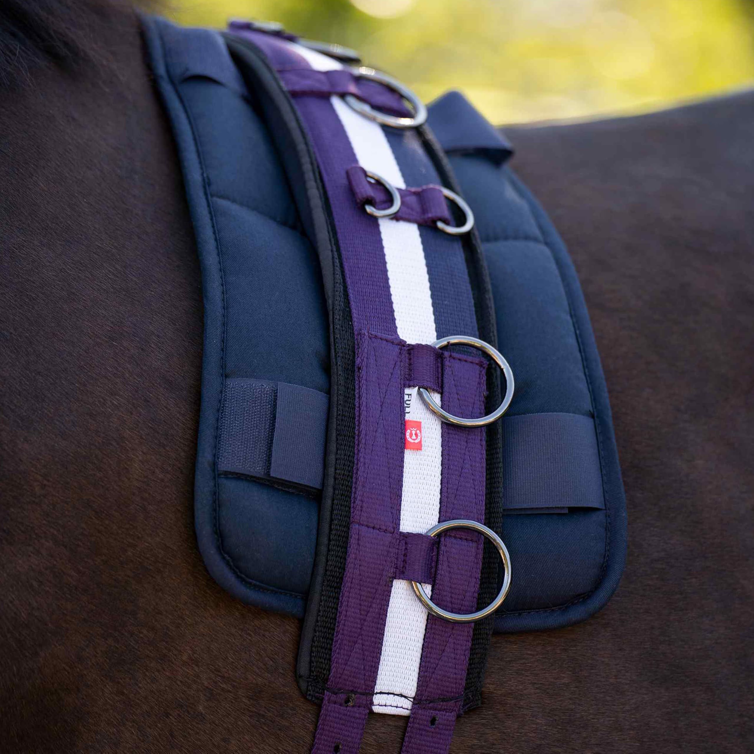 Imperial Riding IRH Deluxe Extra, Imbracatura ergonomica con garrese e Anelli Metallici, Mora-Bianco