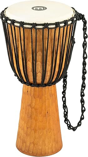 Meinl Percussion Djembe - Tambor africano para adultos, no fabricado en China, madera de caoba/cabeza natural, 12 x 24 pulgadas