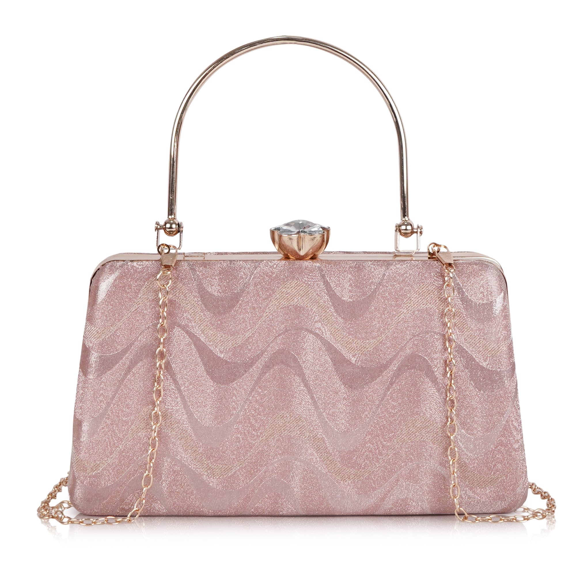 PU Metal Stylish Elegant Trending Unique Design Crossbody Side Clutch Purse For Women-image-36