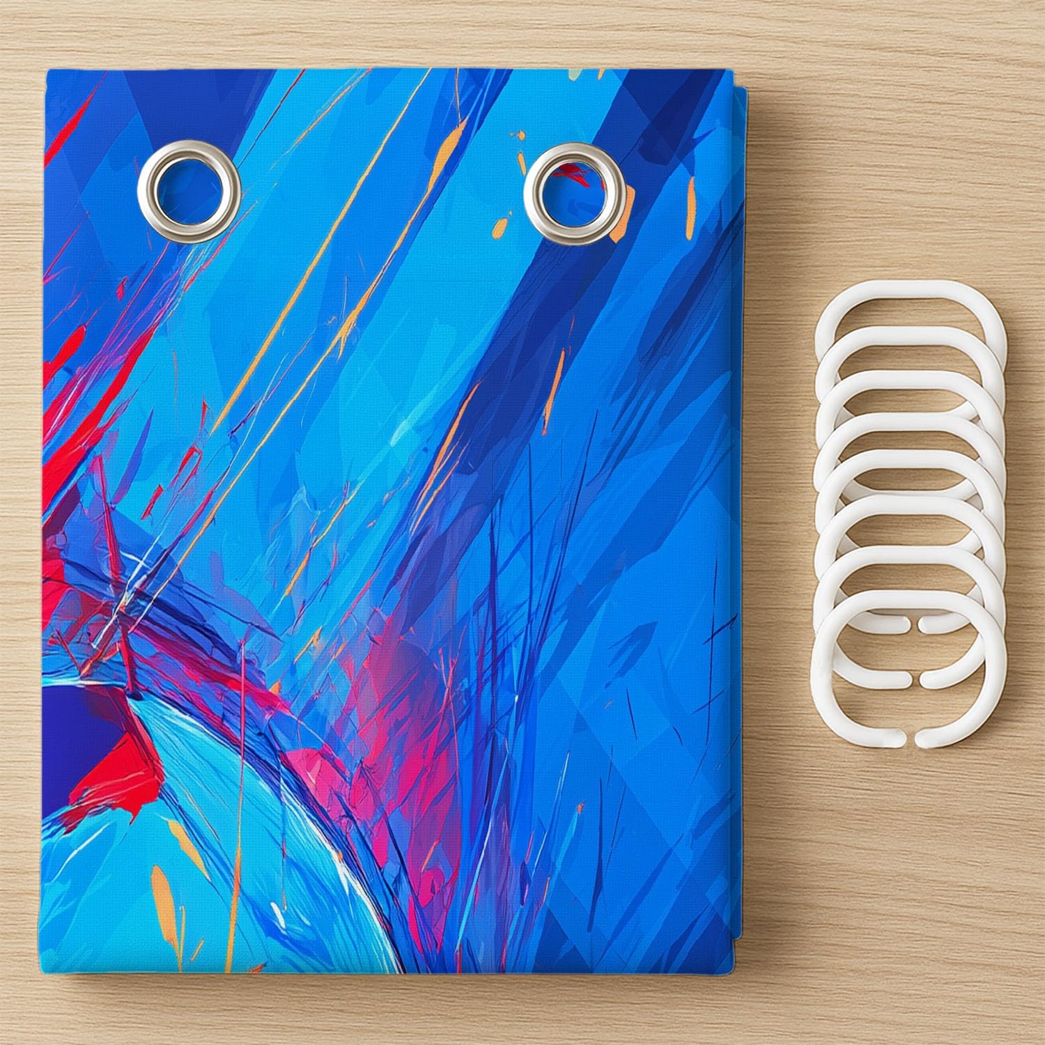 Generico Dynamiczna zasłona prysznicowa piłka nożna szkice atrament dla dzieci, niebieska kreskówka, 240 x 200 cm wodoodporna zasłona łazienkowa z mikrofibry, odporna na pleśń, zmywalna, z oczkami