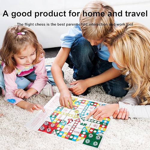 Miniatura 2 de Juego de ajedrez volador portátil para niños con caja ovalada, juego de ajedrez de avión para fiesta familiar, piezas de ajedrez y tablero de