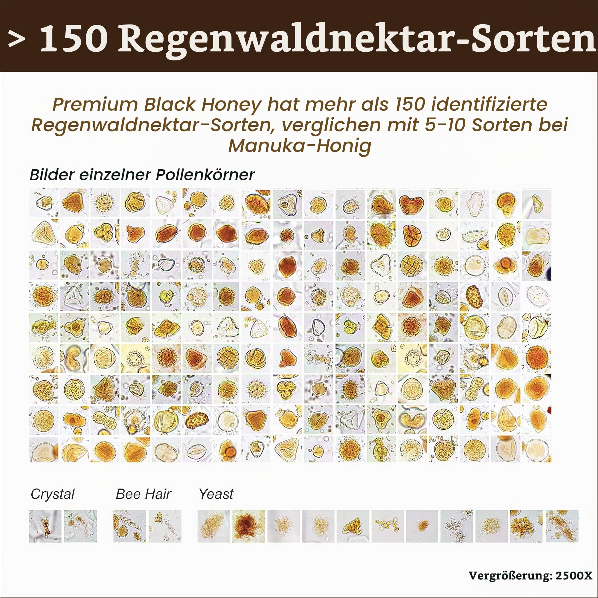 Prämie Tualang Schwarzer Honig 375g (TA 14+, Pollenzahl 4,8 M+, Pollenvielfalt 150+) Intensive Wahl für Männer, Konservierung, roh, nicht pasteurisiert, ungefiltert