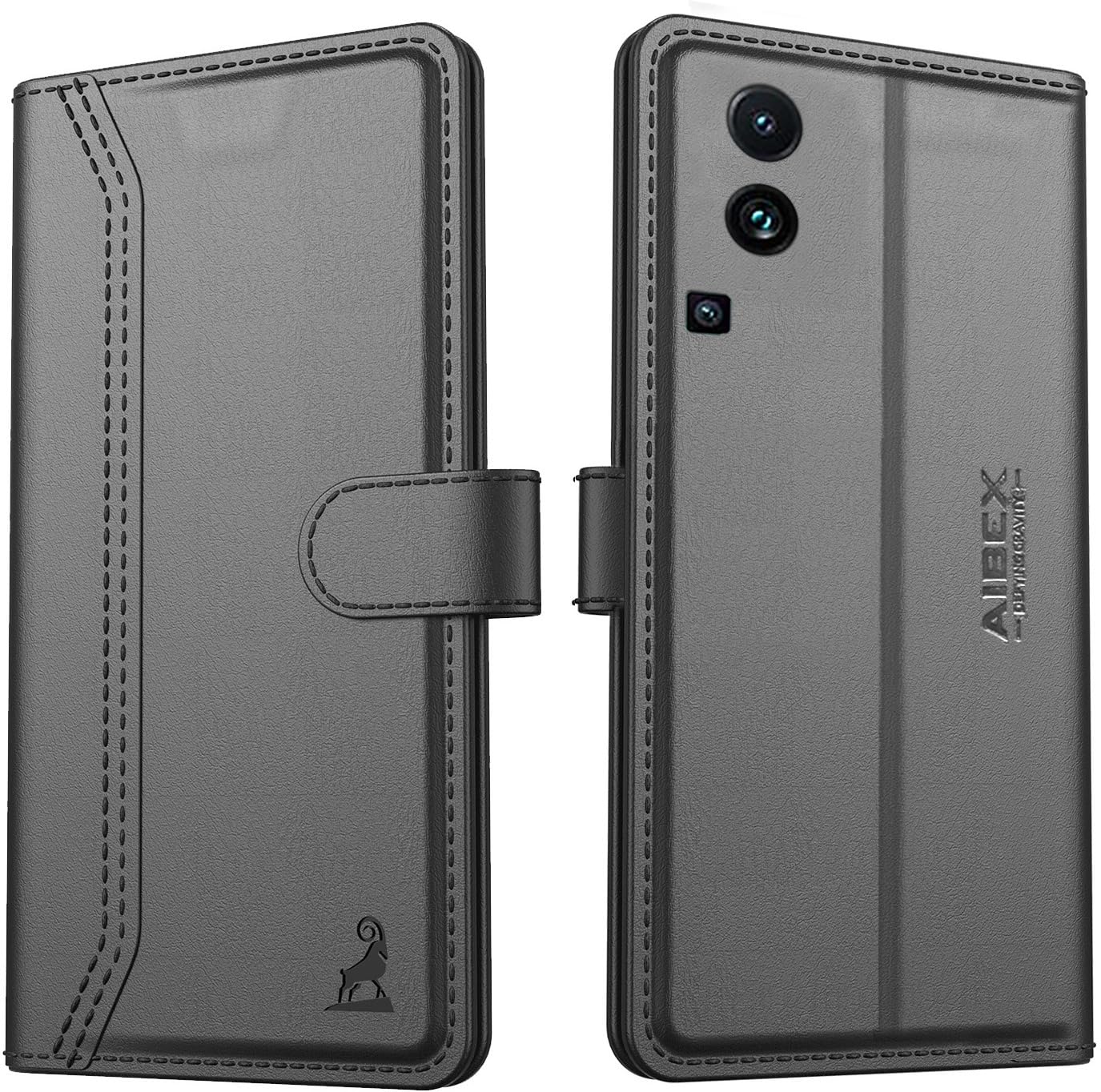 AIBEX ® IQOO Neo 7 Flip Cover Leather Finish | Inside TPU with Card Pockets | Wallet Stand | Complete Protection Flip Case Black (B0BX9F8XTX) Amazon Price History, Amazon Price Tracker