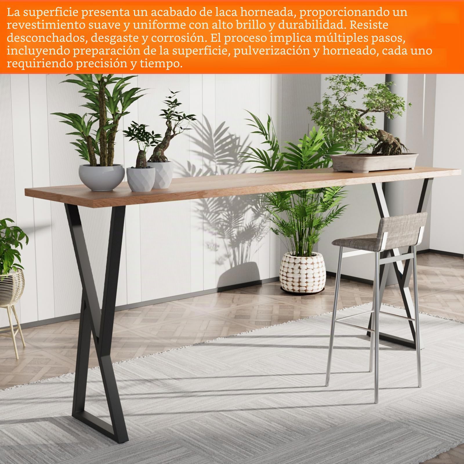 Homtone Patas de mesa de metal, 2 patas de metal industrial, patas de acero al carbono para manualidades, escritorio, mesa de comedor, mesa de centro y proyectos de muebles (H105 x W45 cm, forma en X)