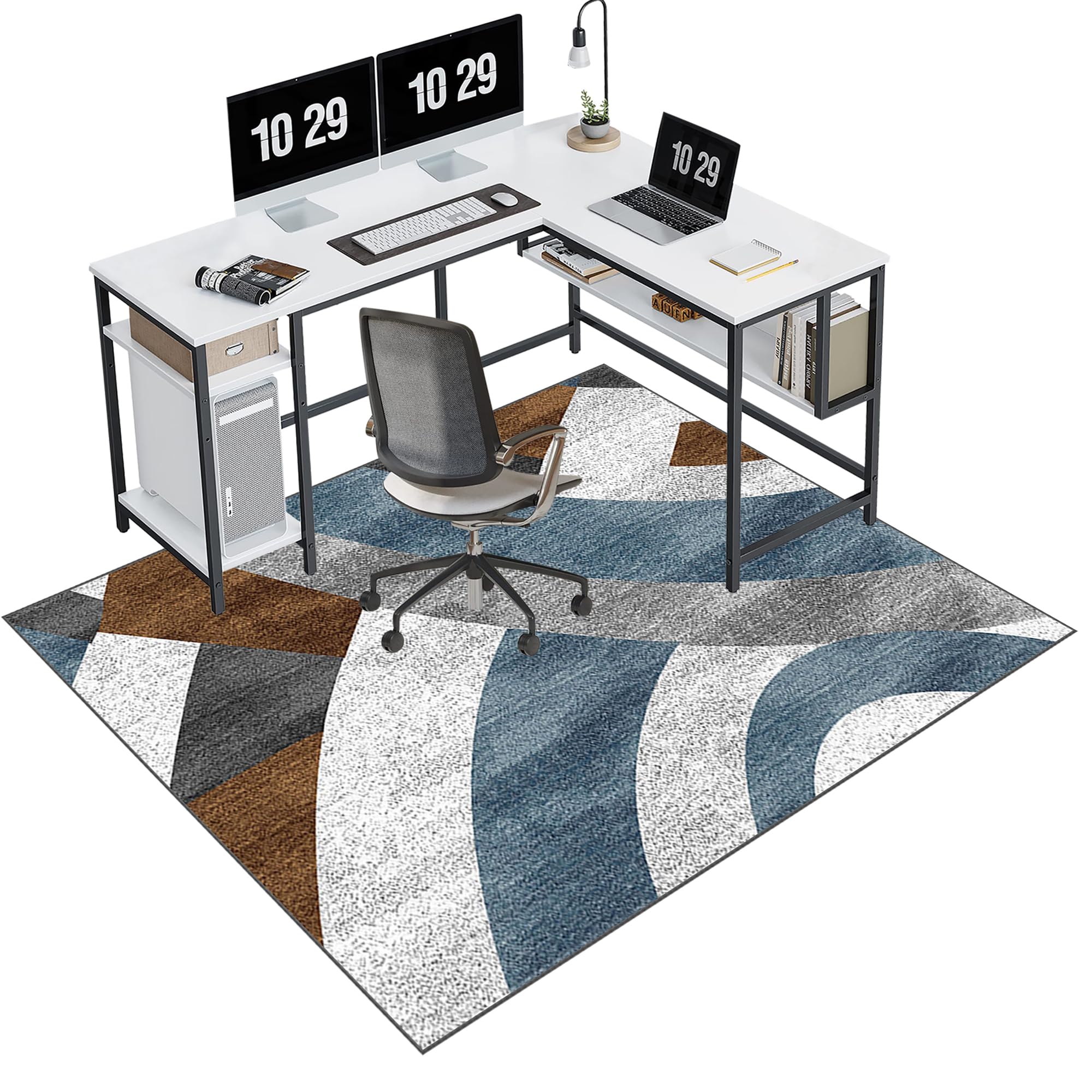 EYKWKB 90 x 140 cm Floor Protector for Rolling Chair Heavy Duty Office Chair Mat for Hard Floors Gaming Chair Mat Chair Mats for Carpeted Floors Durable Floor Protection Mat