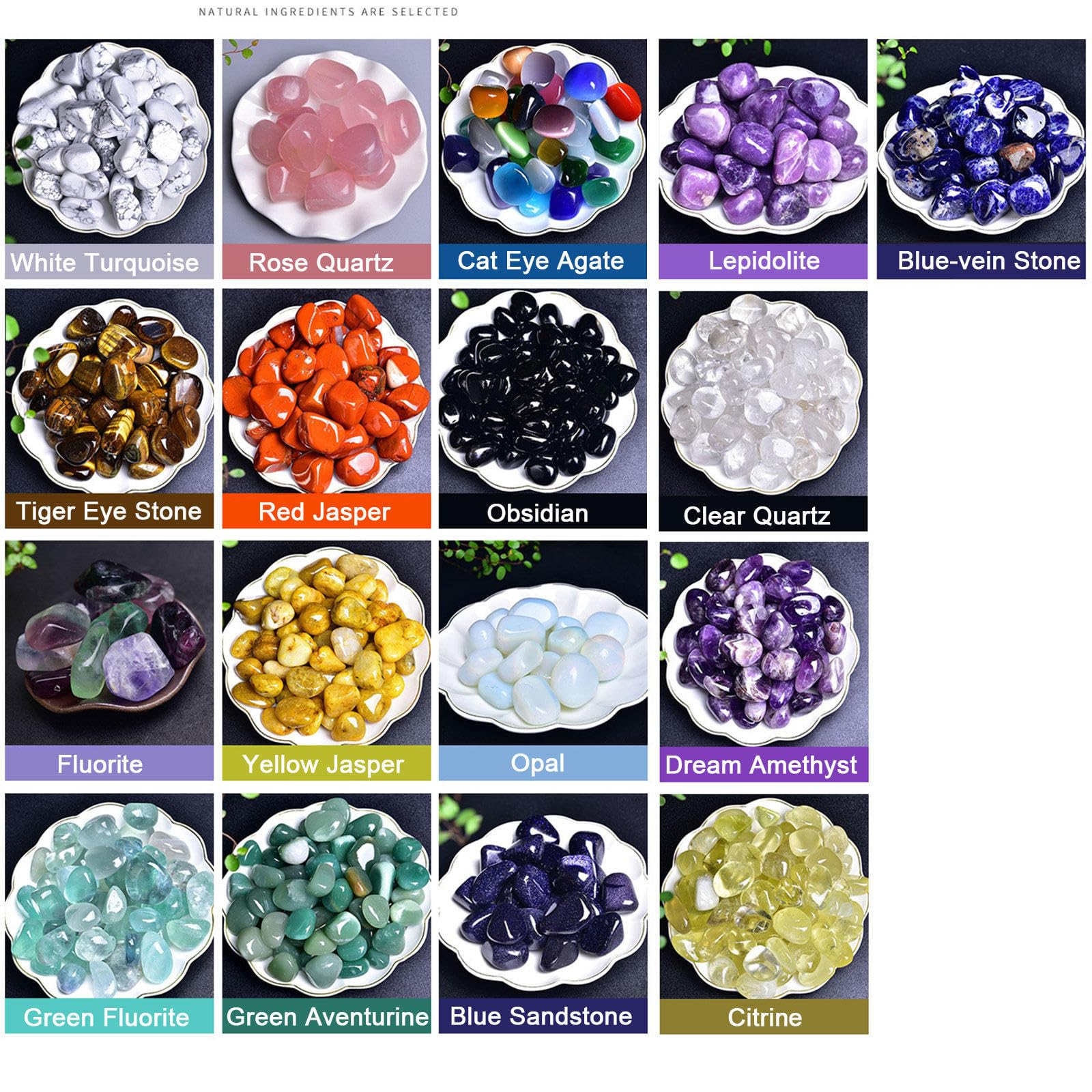 500g Naturales a Granel Cristales Caídos Piedras Rocas - Juego de Cristal Curativo de Piedras de Cuarzo Pulido para Decoración del Hogar, Regalos de Reiki,Clear Quartz-20-30mm