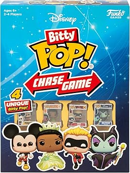 Funko Games Bitty Pop! Chase Game Disney | Easy to Learn, Fast-Paced Gameplay Features Disney Bitty Pop! Figures | 2-4 Players, Ages 6+