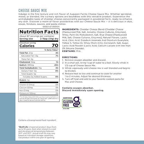 Miniatura 2 de Augason Farms - Mezcla de queso en polvo certificado sin gluten almacenamiento de alimentos a largo plazo preparación de comidas diaria lata grande