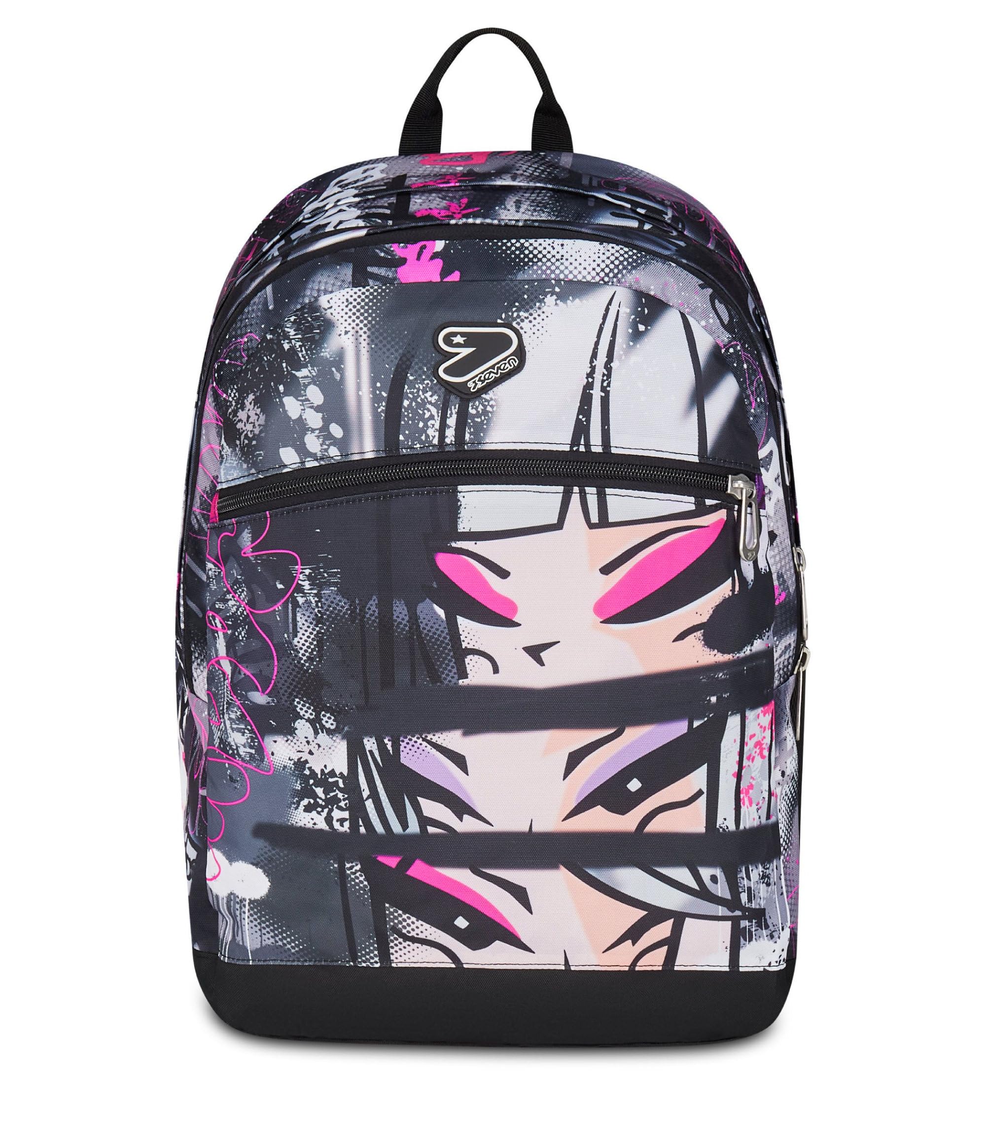 Seven Zaino Scuola Pro XXL Reversibile Detach, Grigio, Zaino Doppio Scomparto, Tasca Porta PC e Tasca Porta Borraccia, Scuola Media e Superiore, Ragazza
