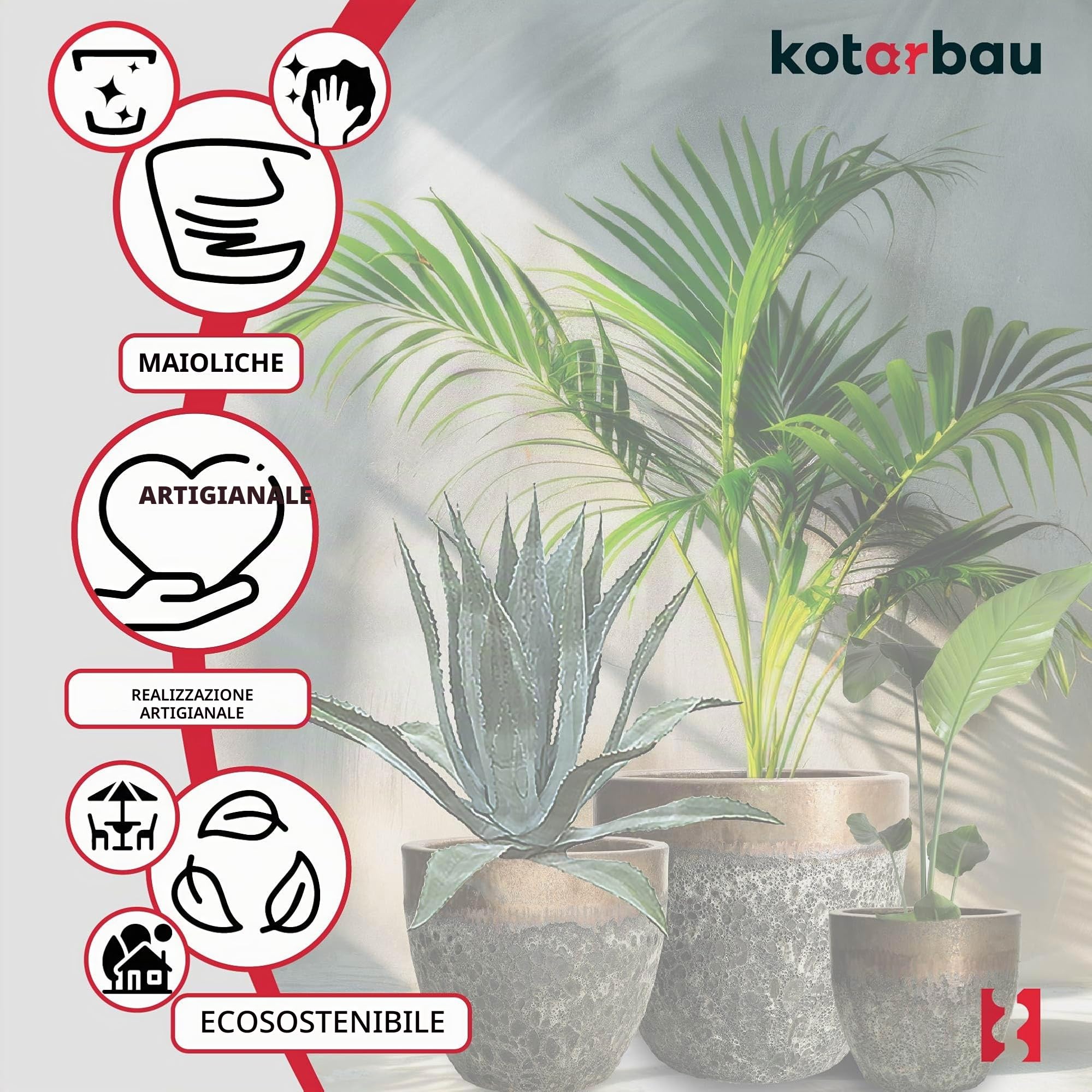 KOTARBAU® Vaso da fiori, altezza 41 cm ⌀ 46 cm, vaso per piante in ceramica dorato, vaso per fiori resistente al gelo, vasi per piante per esterno, vaso da fiori per interni ed esterni, vaso per