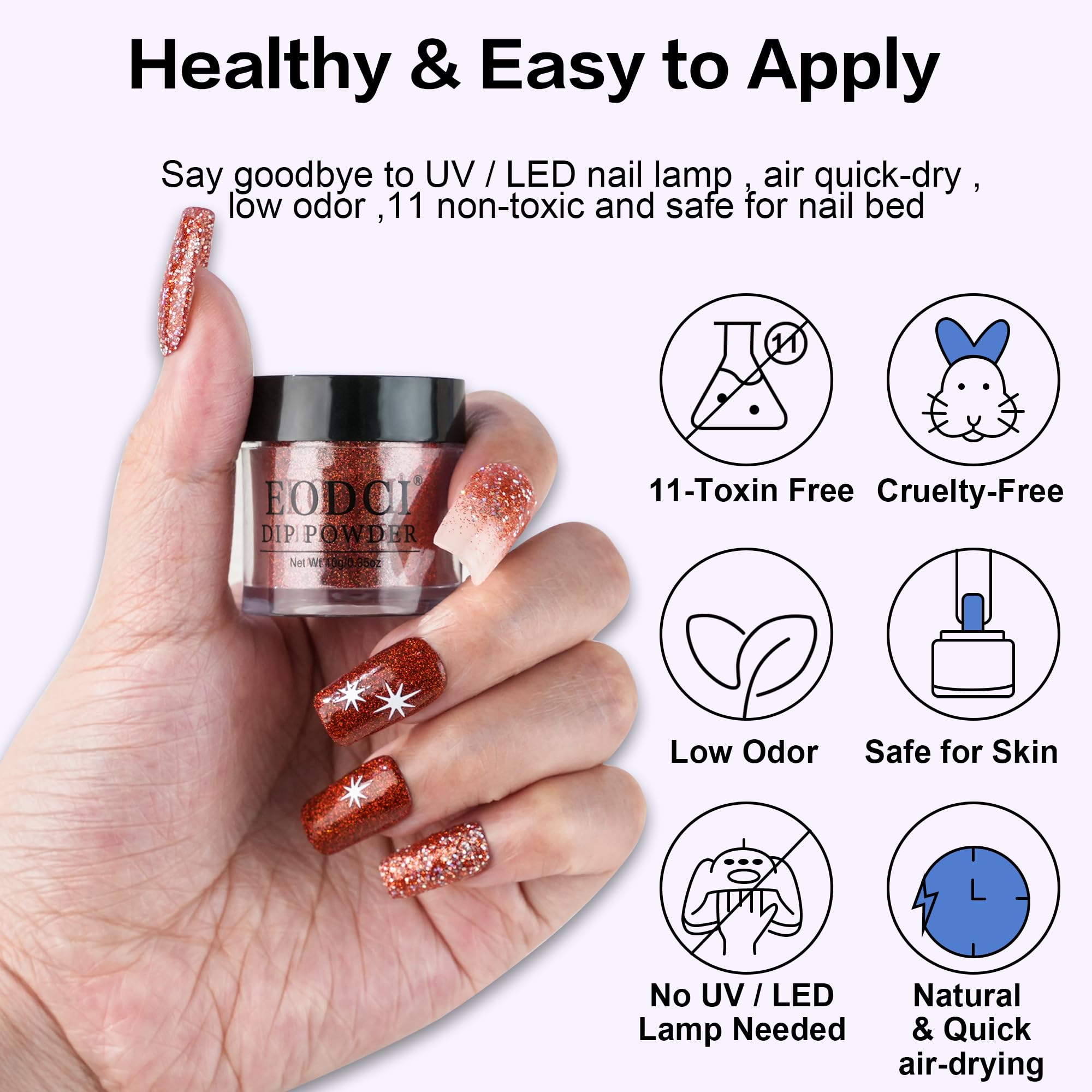 EODCI Kit Starter 31 Pezzi Dip Powder Acrilico 20 Colori Manicure French Nail Art con Base Liquida & Top Attivatore