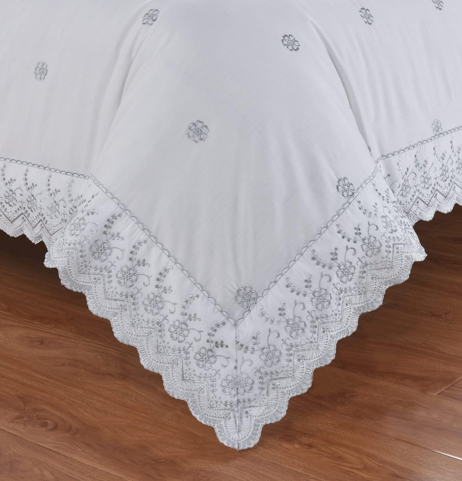 Rapport home Gabrielle zestaw pościeli w stylu vintage, polibawełna, srebrna, king