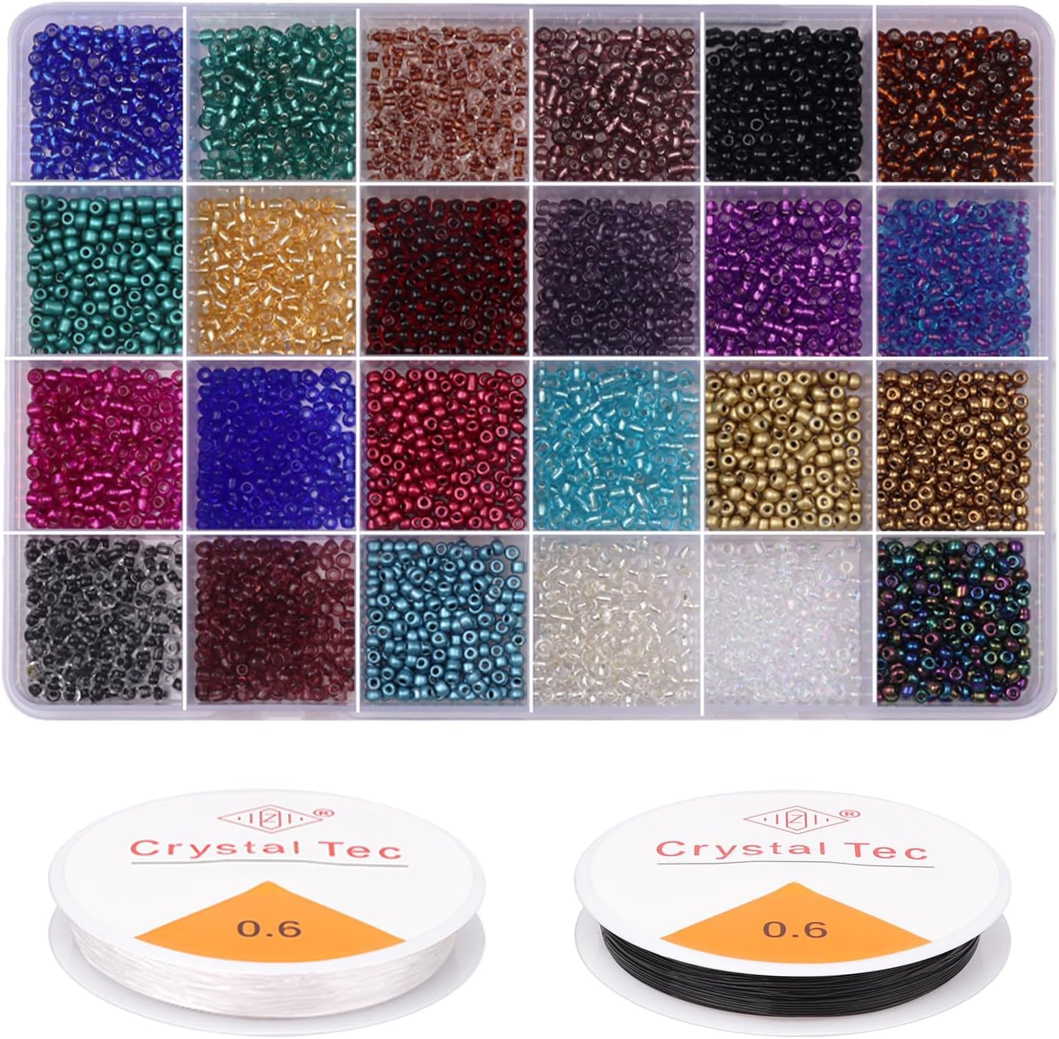 Prettme 12000pcs 2mm Seed Beads for Bracelet Making Kit, 12/0 Dark Colours Small Craft Glass Beads for Friendship Bracelets, Necklaces & DIY Jewellery Making — image 1
