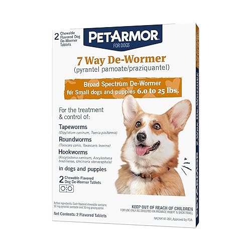 PetArmor 7 Way De-Wormer for Dogs, Oral Treatment of Tapeworm,