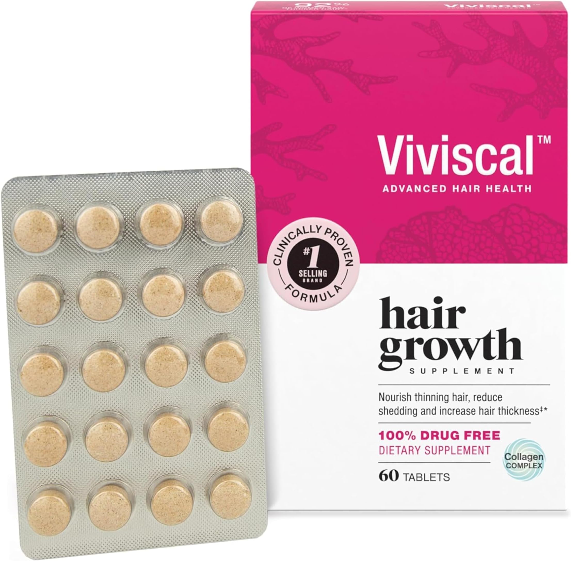 Hair growth supplement for women, 60 Count, 1 Month Supply