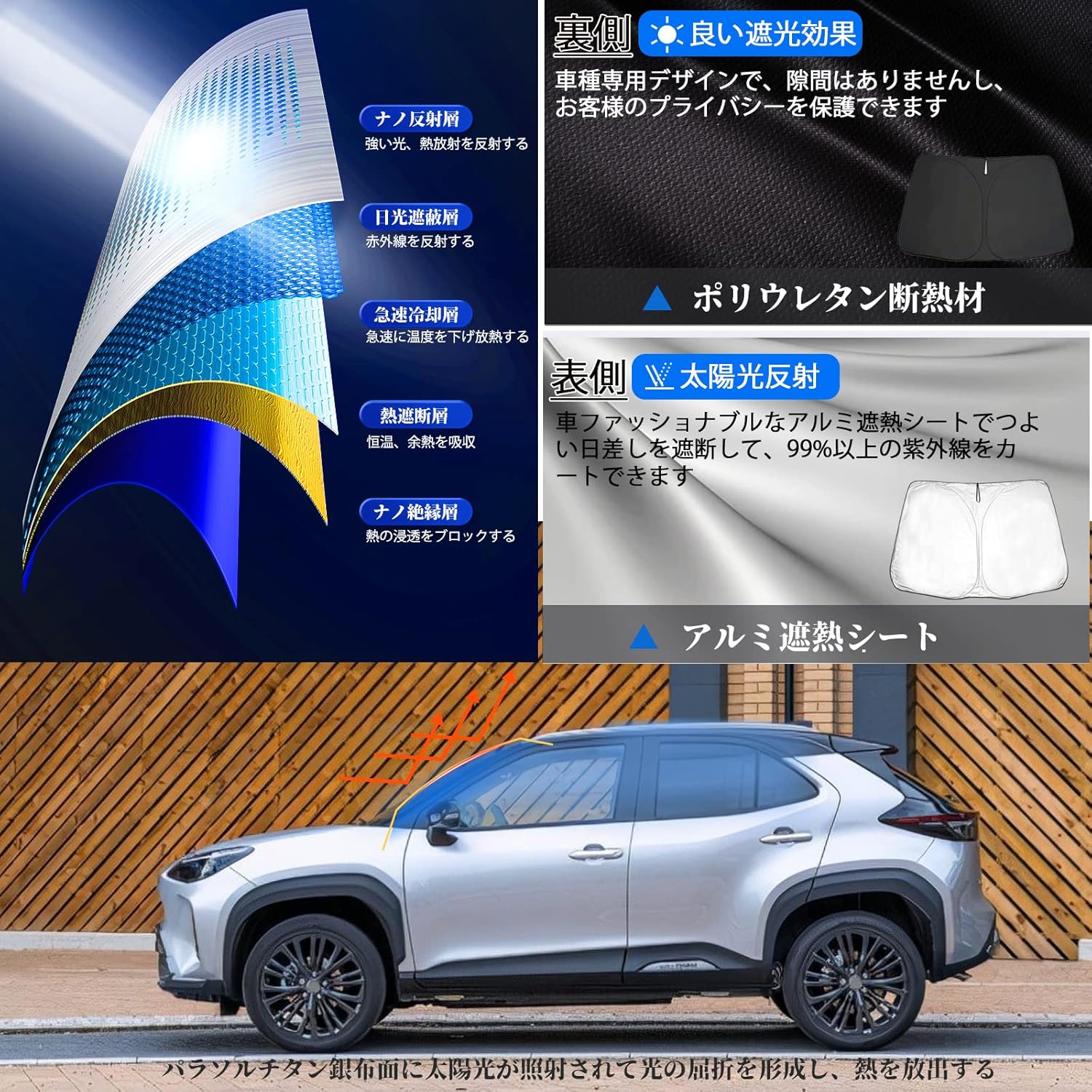 Shaohaoトヨタ サンシェード Raize フロントガラス用 折りたたみ 日よけ 車種専用設計 軽量 遮光 限定価格セール フロントガラス用