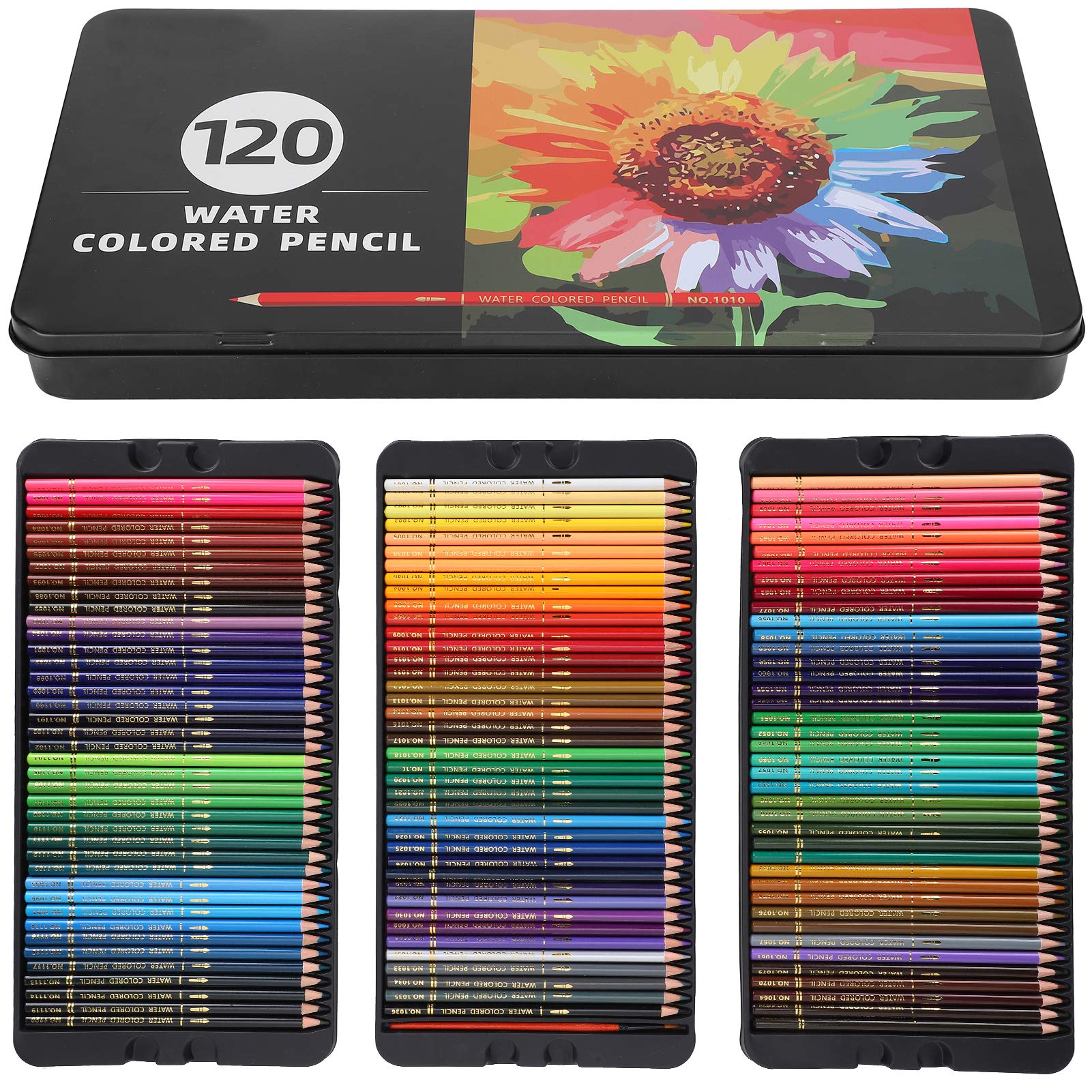Matite colorate acquerello, set di 120 matite colorate, matite per disegno artistico in brillanti tonalità assortite, materiale artistico, per libri da colorare per adulti,