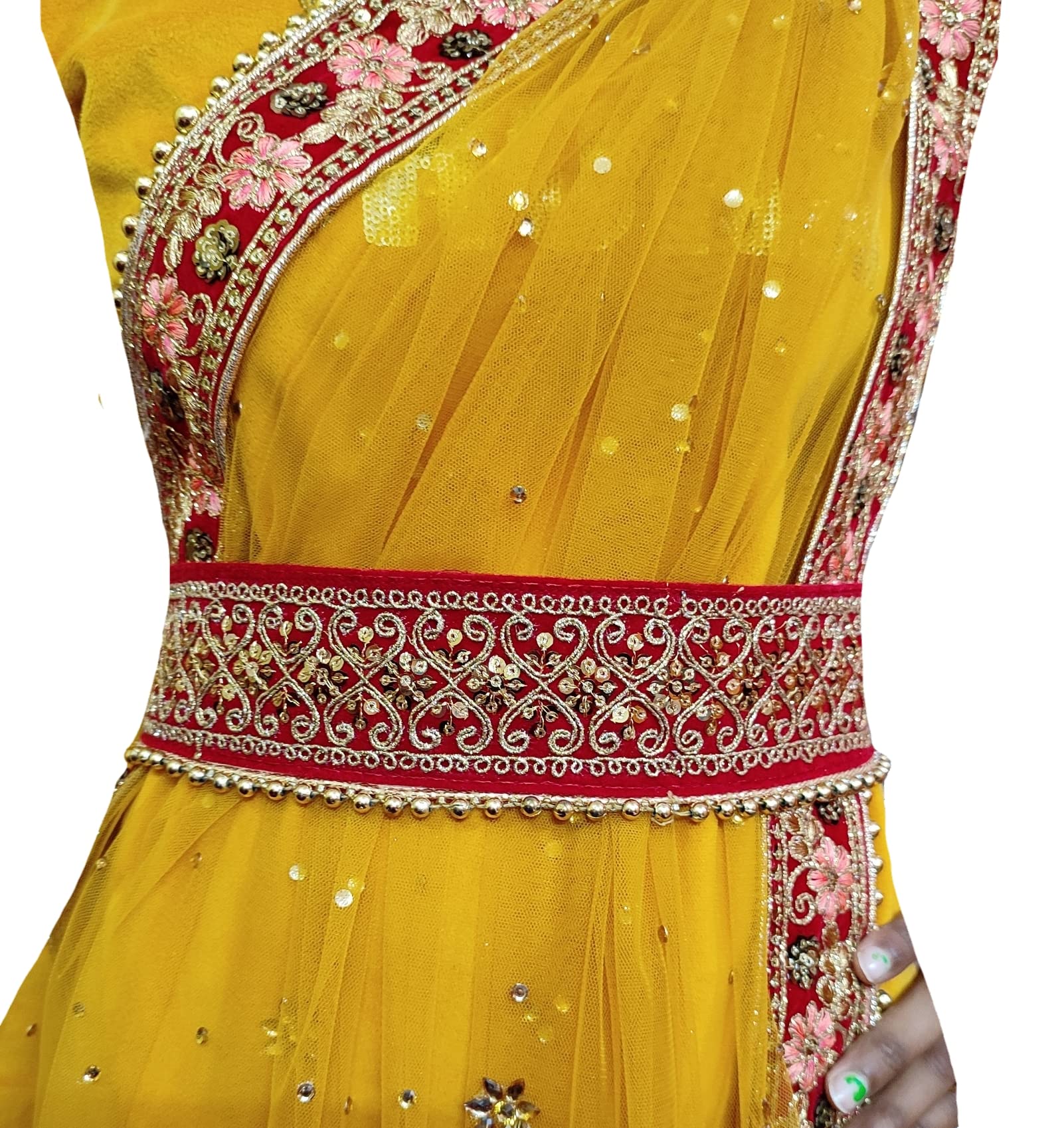 Navti Creations Womens Red Kamarband With Gliter Zari Embroidery (Bridal belt) In Velvet With String (Free Size) (B09Q18MN4F) Amazon Price History, Amazon Price Tracker