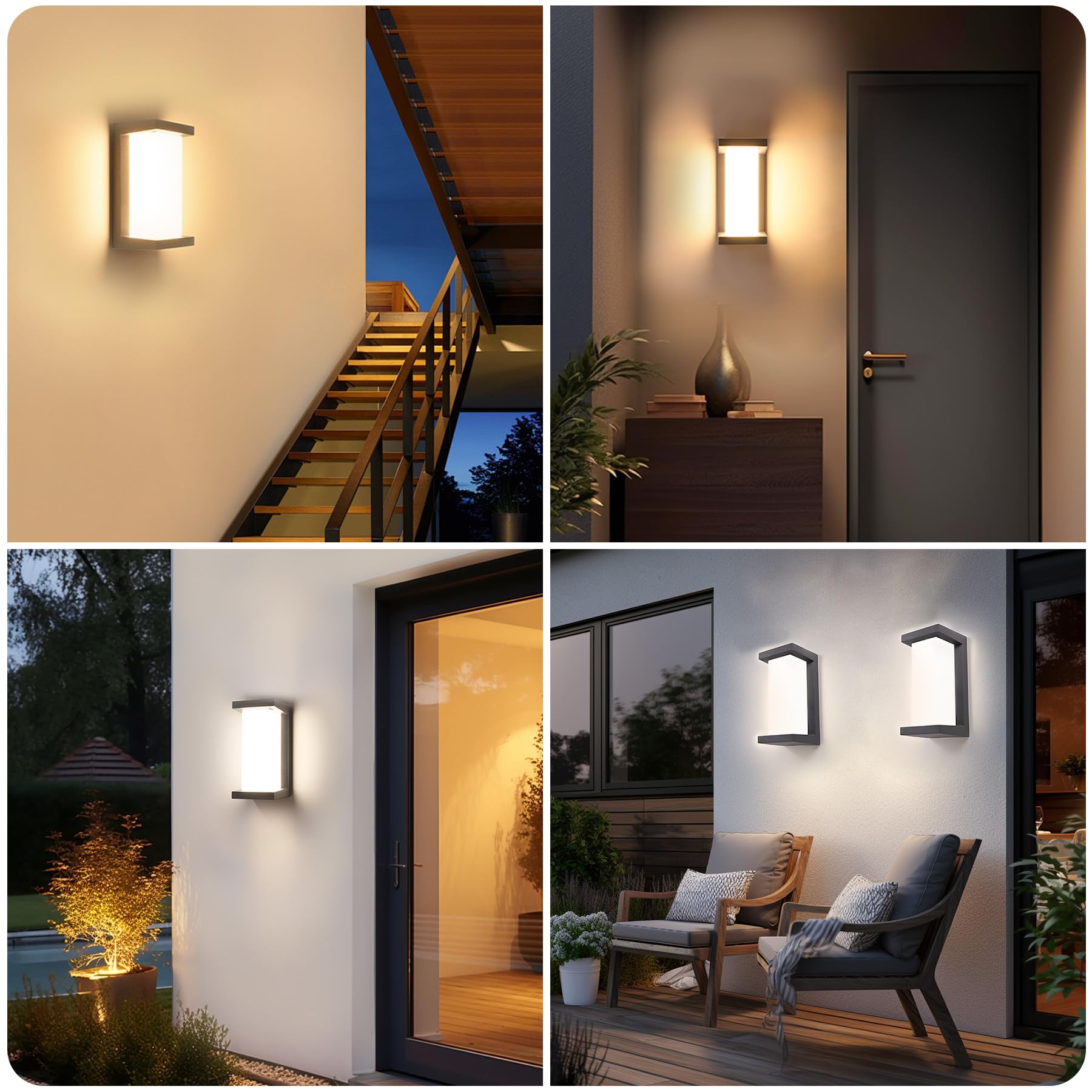 18W Aussenlampe mit Bewegungsmelder IP65 LED Wandleuchte Außen mit Fernbedienung, Dimmbar 3000K-6500K, Außenwandleuchte Aluminium Außenlampe für Garten Terrasse, Anthrazit