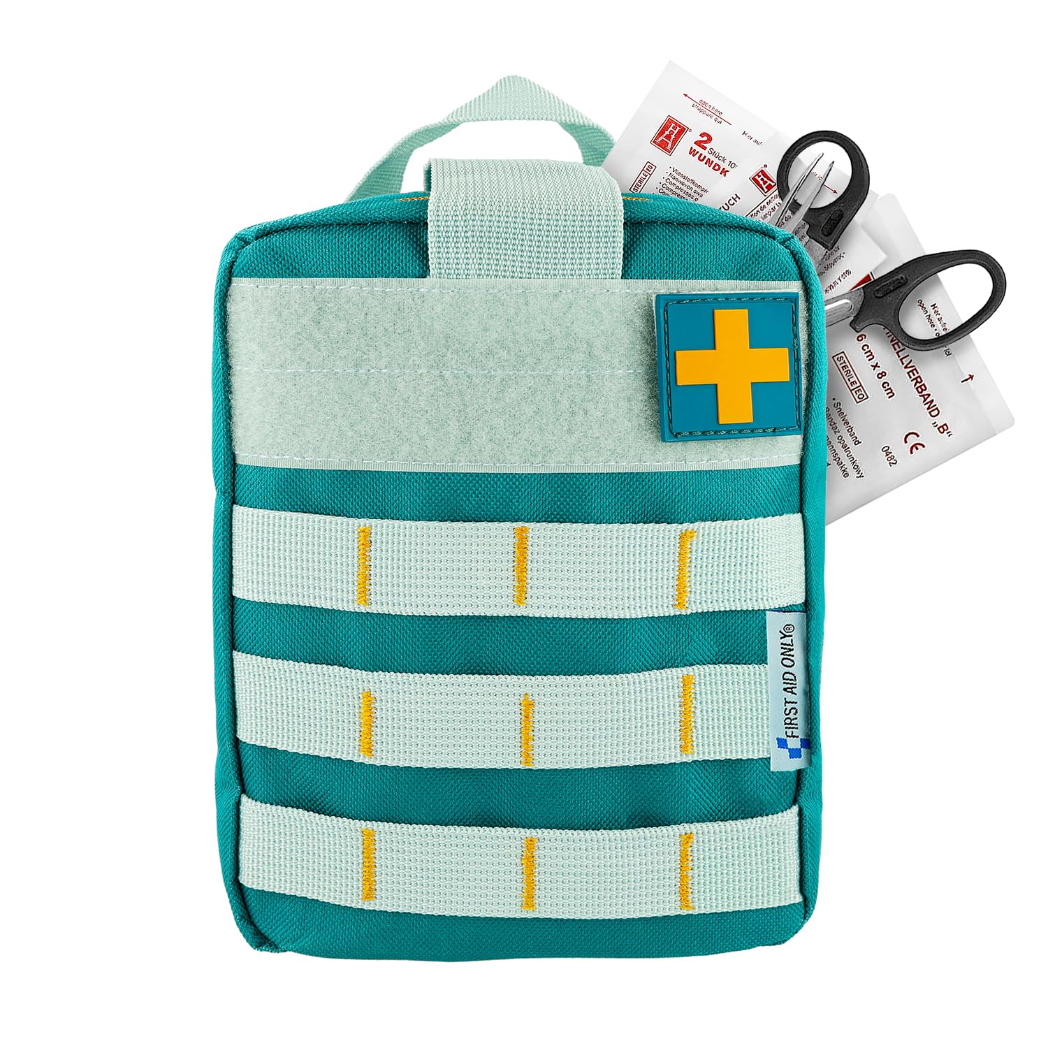First Aid Only Erste Hilfe Set in Outdoortasche | 37-teilige Verbandstasche für Reisen, Wandern, Camping oder Sport | Inklusive Verbandsmaterial, Schere, Pinzette und Sicherheitsnadeln | P-10051