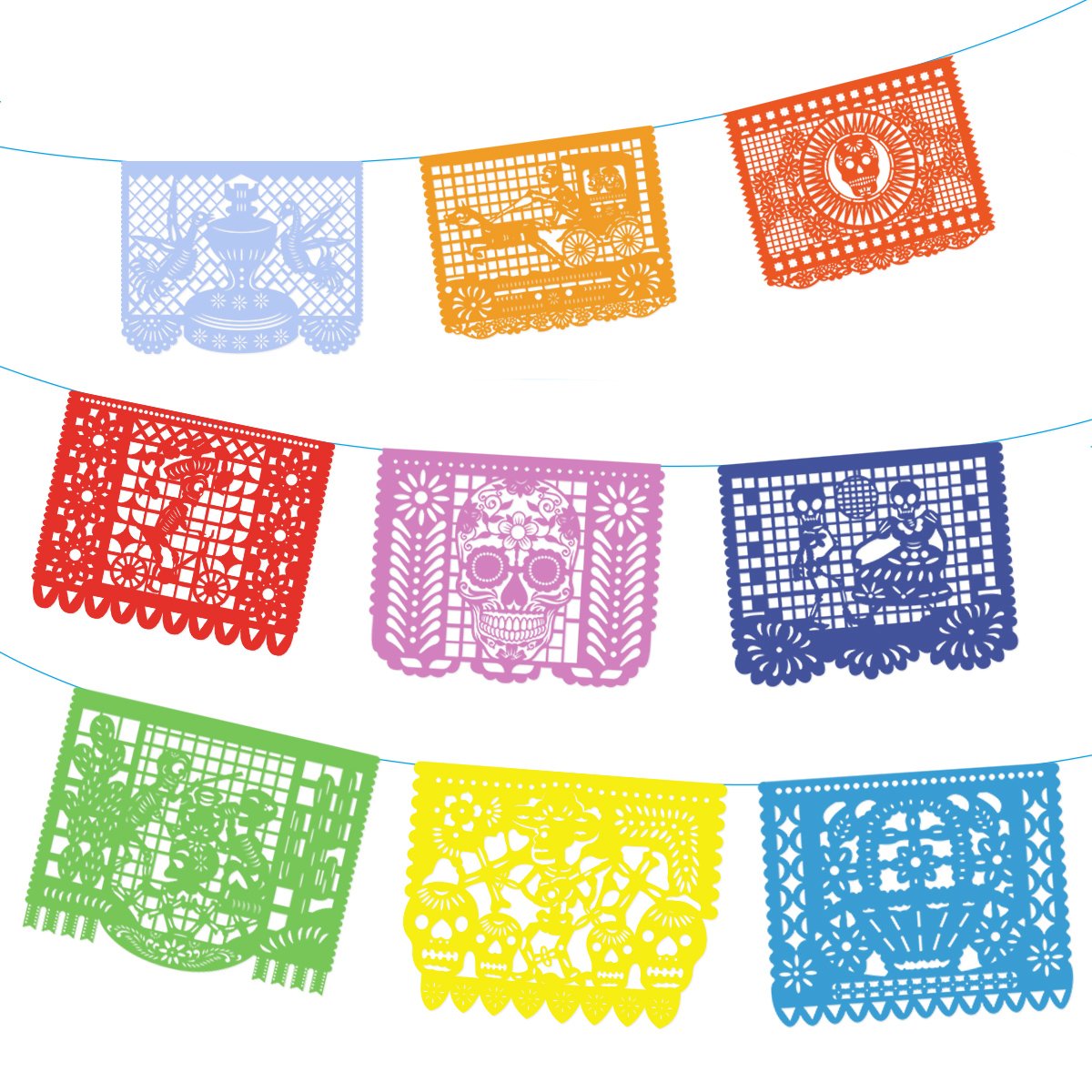 Paper Full Of Wishes I Large Plastic Day Of The Dead Papel Picado