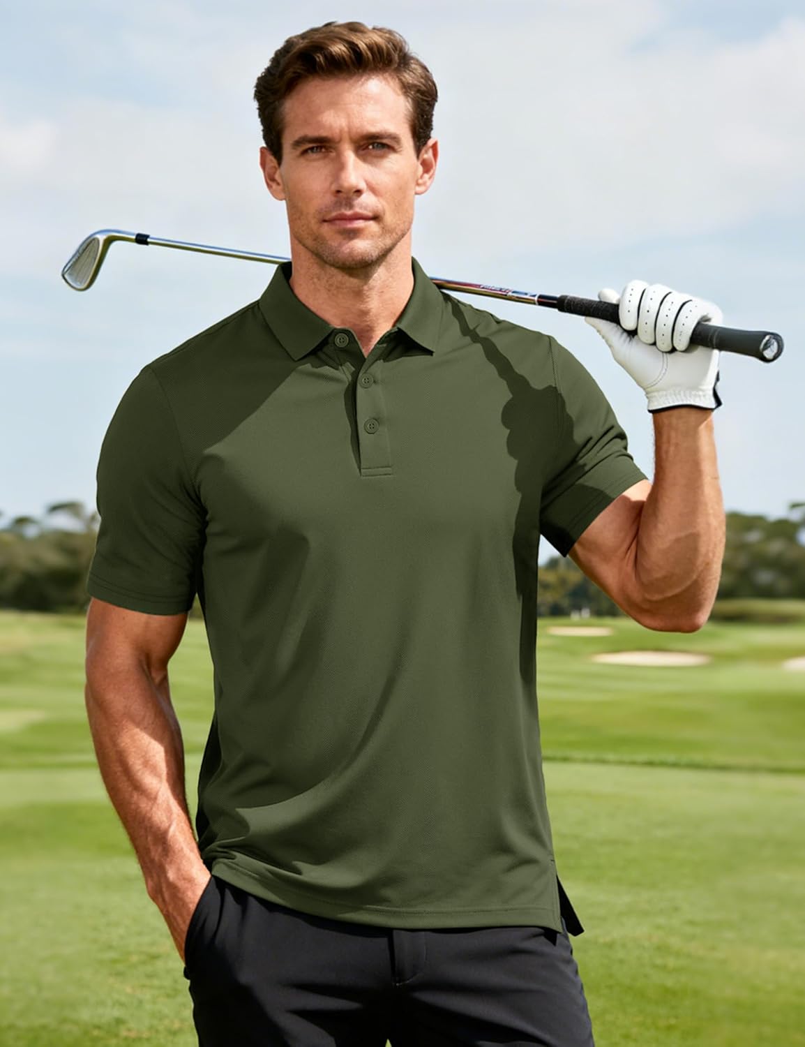 MAGCOMSEN Mens Polo Shirts Short Sleeve Moisture Wicking Performance Collared Shirt Athletic Casual Golf Polos - Image 2