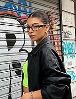 Vista 3 de Gafas rectangulares ultraligeras con luz azul para mujer, oficina, computadora