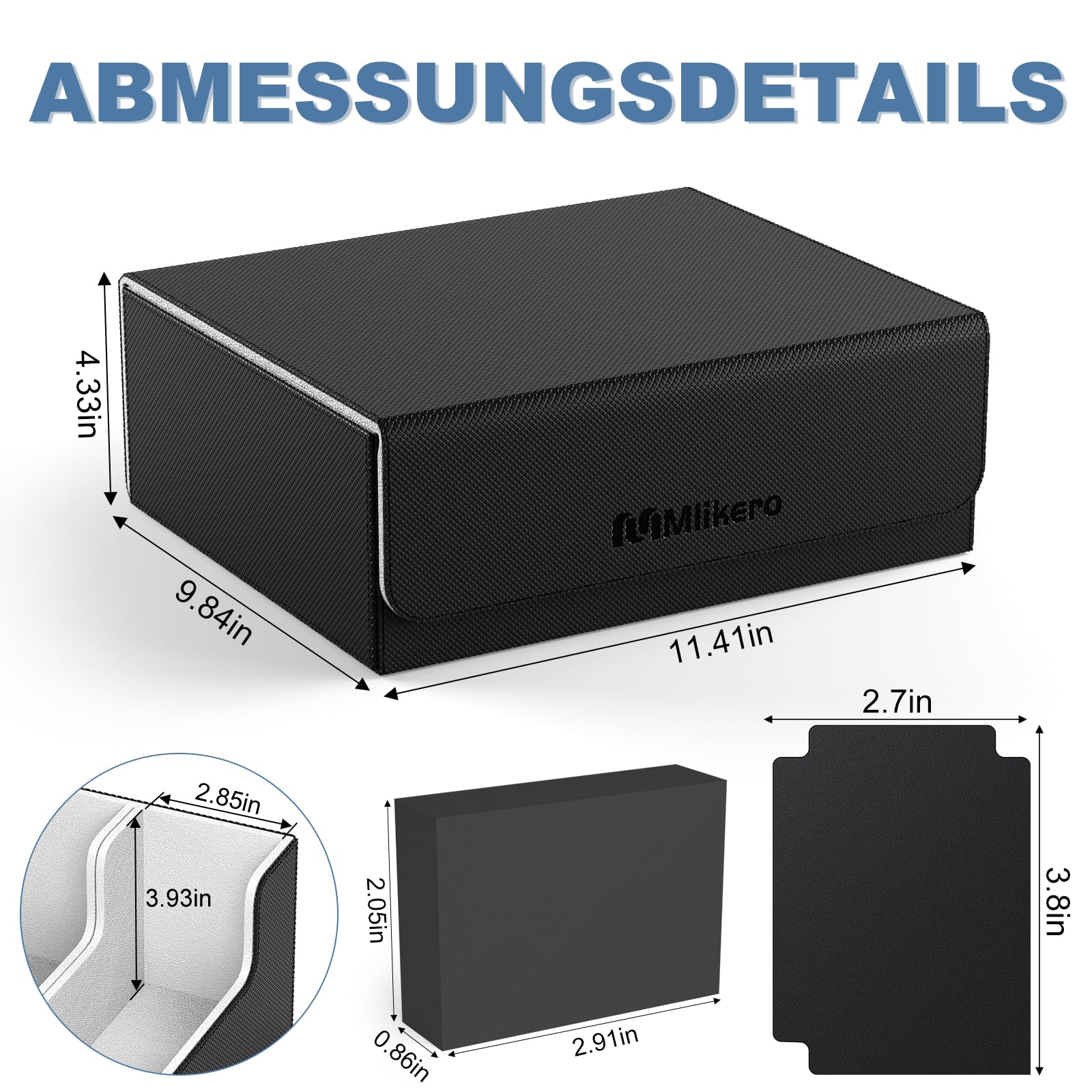 Mlikero Sammelkarten-Aufbewahrungsbox für 1800+ Karten, Magnetische Deck-Box passend für MTG und Sports Karten, Premium Sammelkarten Box Kartenbox mit 10 kompatiblen Kartenteilern