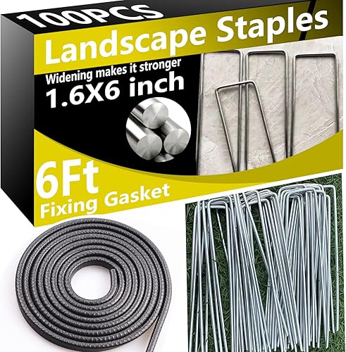 100 estacas de jardín galvanizadas de 6 pulgadas para césped artificial y tierra suelta