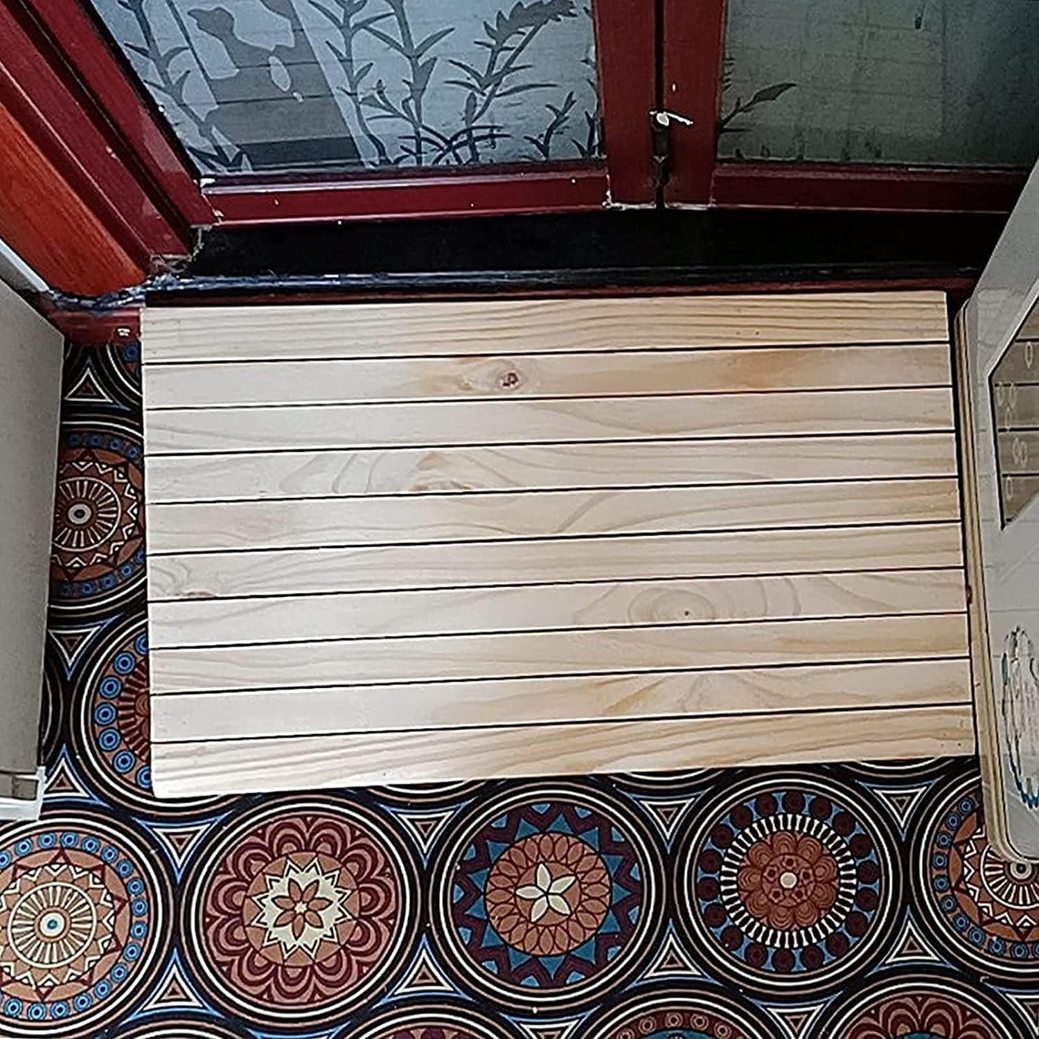 Dog Ramps for Cars,Ramps Door Threshold Wood with Handle, Portable Small Curb Doorway Step for Move Wheelchair/Bike/Scooter