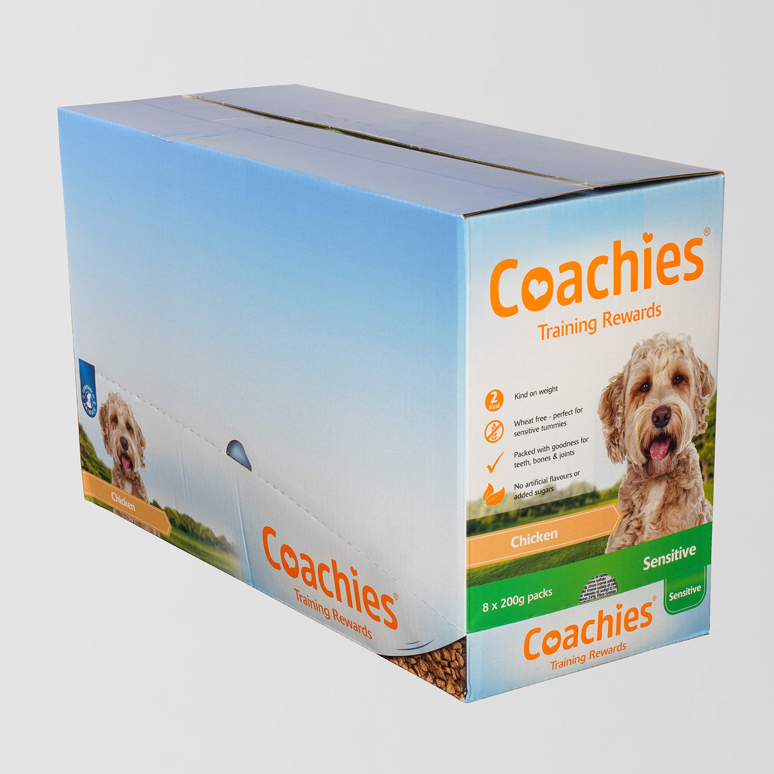 COACHIES Sensitive Training Treats 200g – 8 pack, Chicken Flavour, Semi-Moist Low Calorie, Wheat-free Natural Dog Training Treat, Healthy Treats for Easy Digestion, Suitable Puppy Treats from 8 weeks