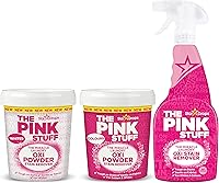 The Pink Stuff Miracle Laundry Stain Remover Kit - Oxi Powder for Whites & Colors + Pre-Treat Spray, 3-Piece Set