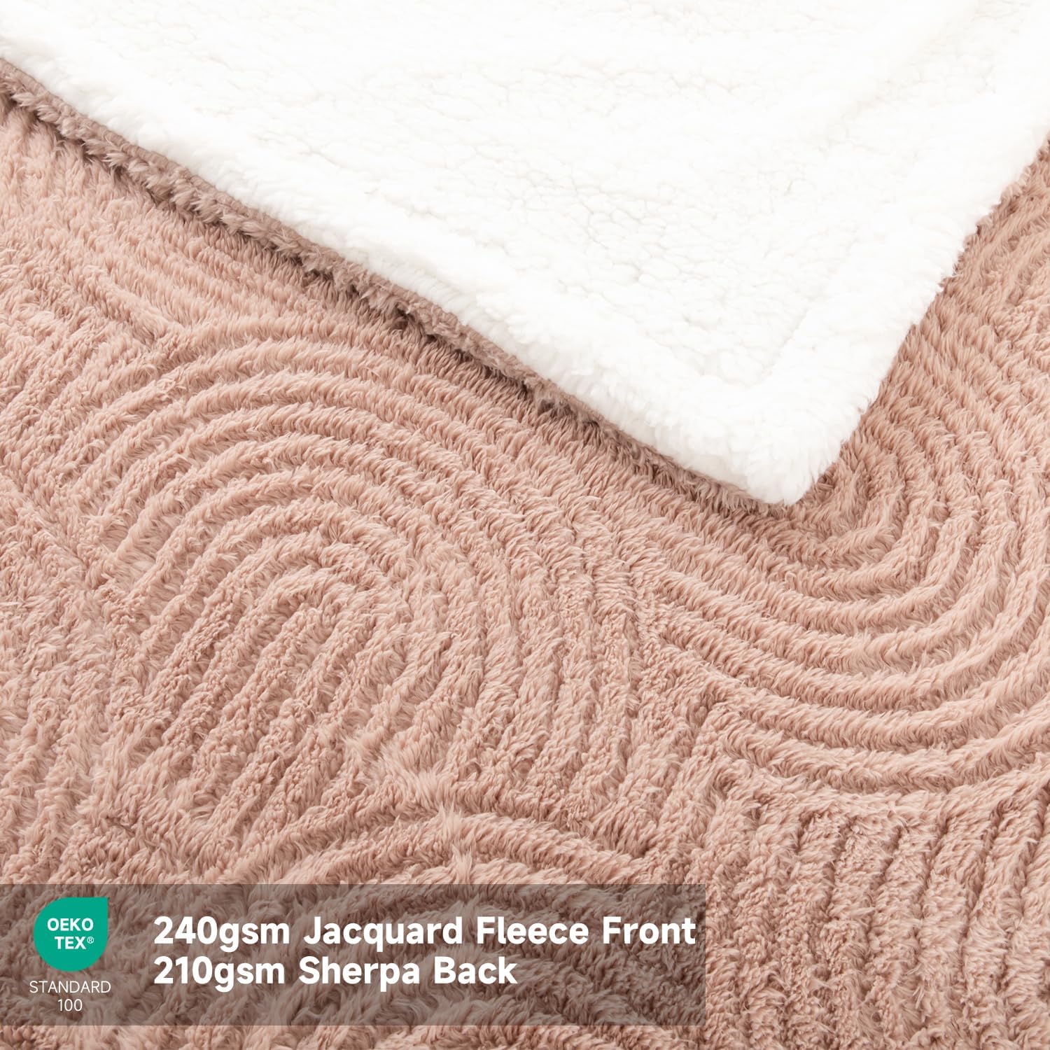 Heated Throw Blanket Electric - 50"x60" Cozy Soft Jacquard Heating Blanket with 4 Heat Levels & 4 Hours Auto-Off, Electric Throw with Overheating Protection, Warm Gifts, Brown - Image 6