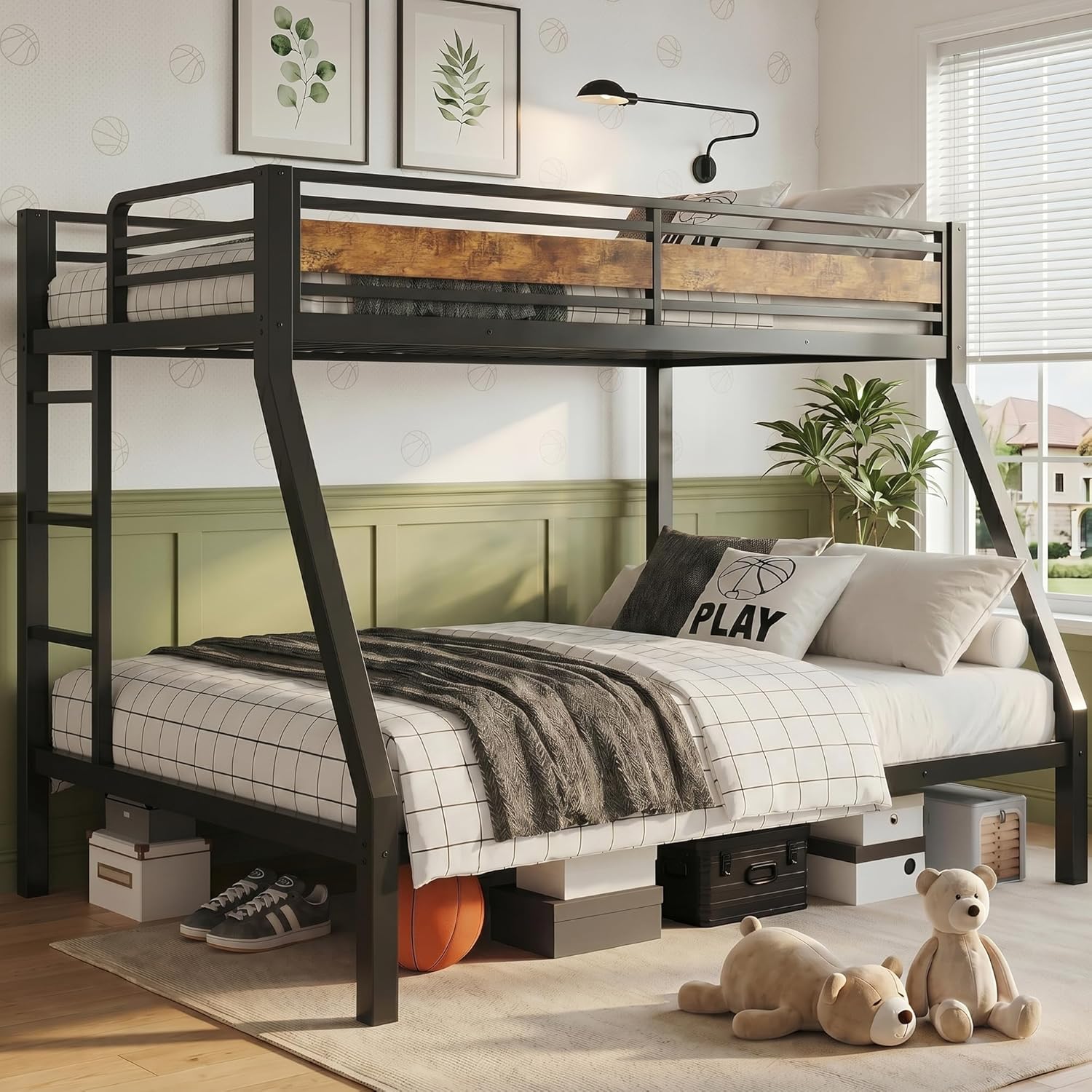 Amazon.com: iPormis Heavy Duty Twin Over Full Bunk Beds, Metal Twin