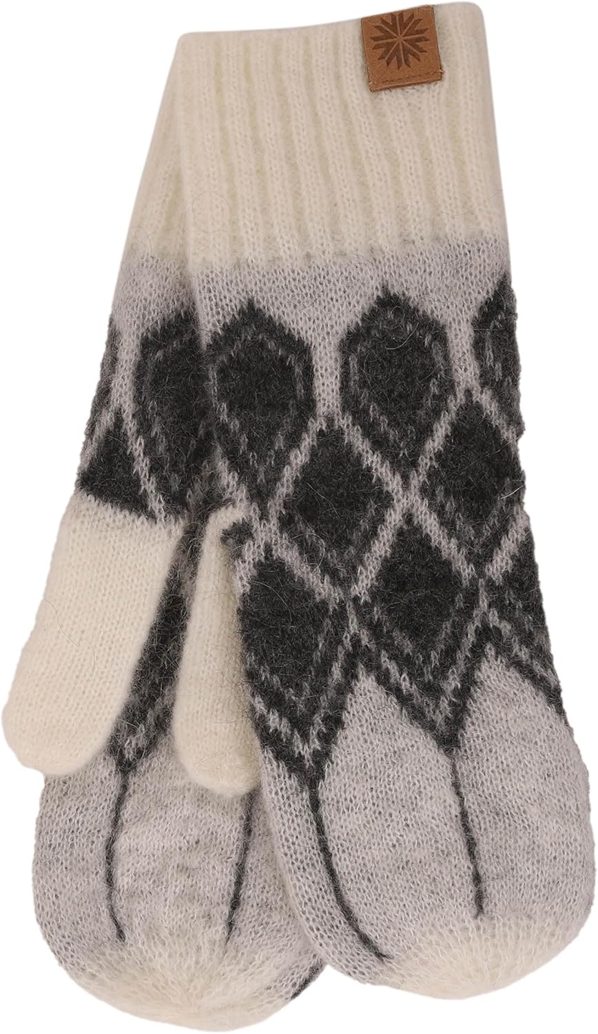 ICEWEAR Ásbyrgi mohair wool mittens with Nordic pattern