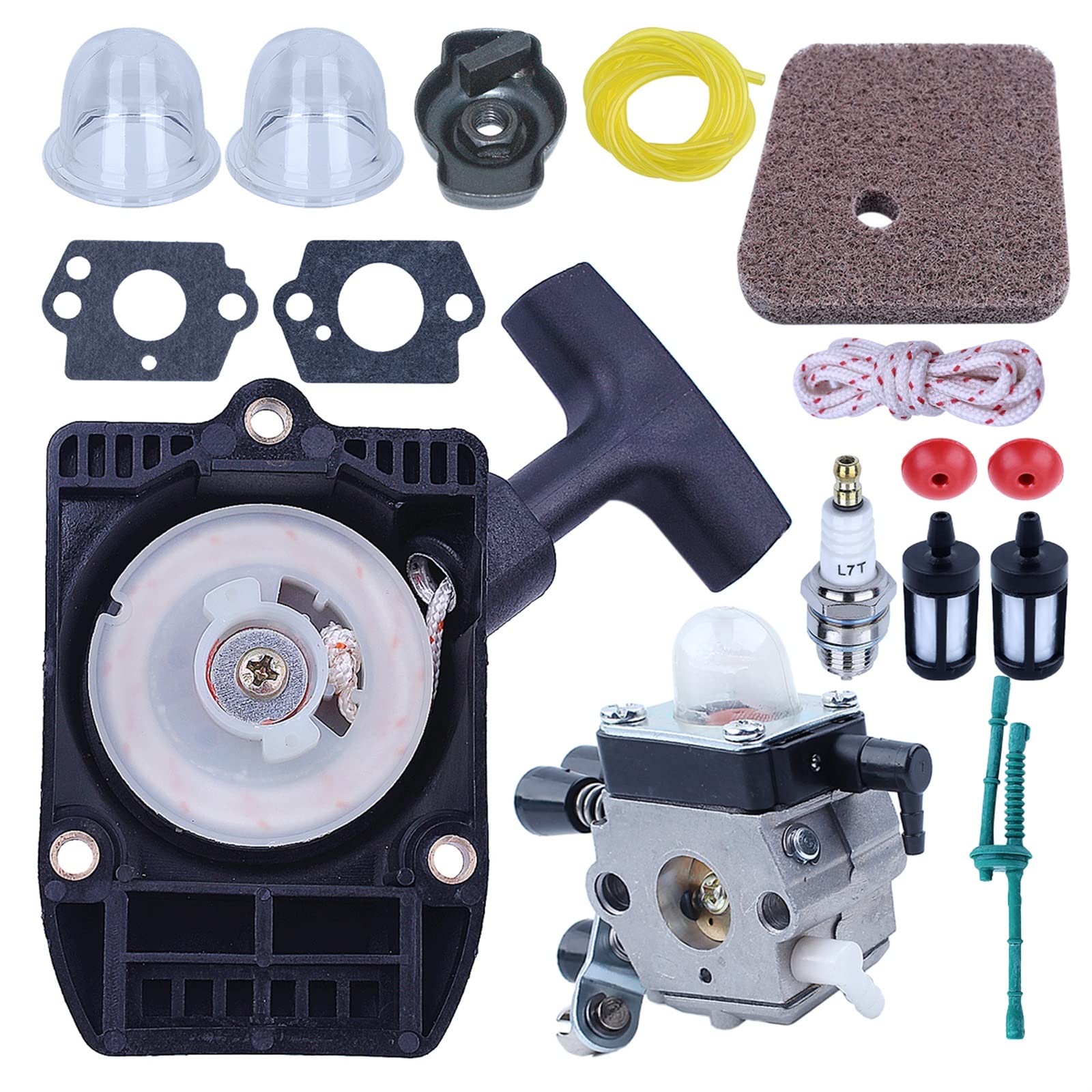 Kit de Filtro de Combustible de Aire de carburador de Arranque de Retroceso Compatible con Stihl FS80 FS85 FS75 repuestos de Motosierra Motosierra Gasolina