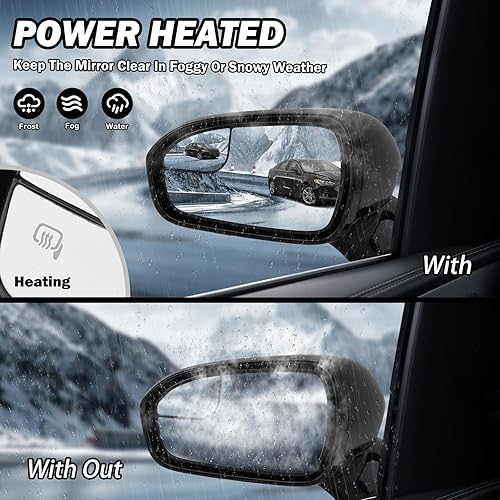 Miniatura 8 de Espejo lateral izquierdo del conductor para Ford Fusion Sedan S SE híbrido 2013, 2014, 2015, 2016, 2016, espejo eléctrico con calefacción, luz de