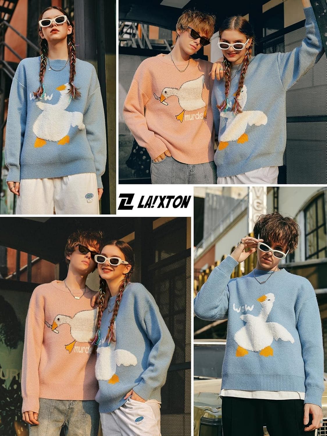 Men's Graphic Oversized Sweater Unisex Knit Aesthetic Sweaters Streetwear Casual Tunic Pullover Jumper - Image 2