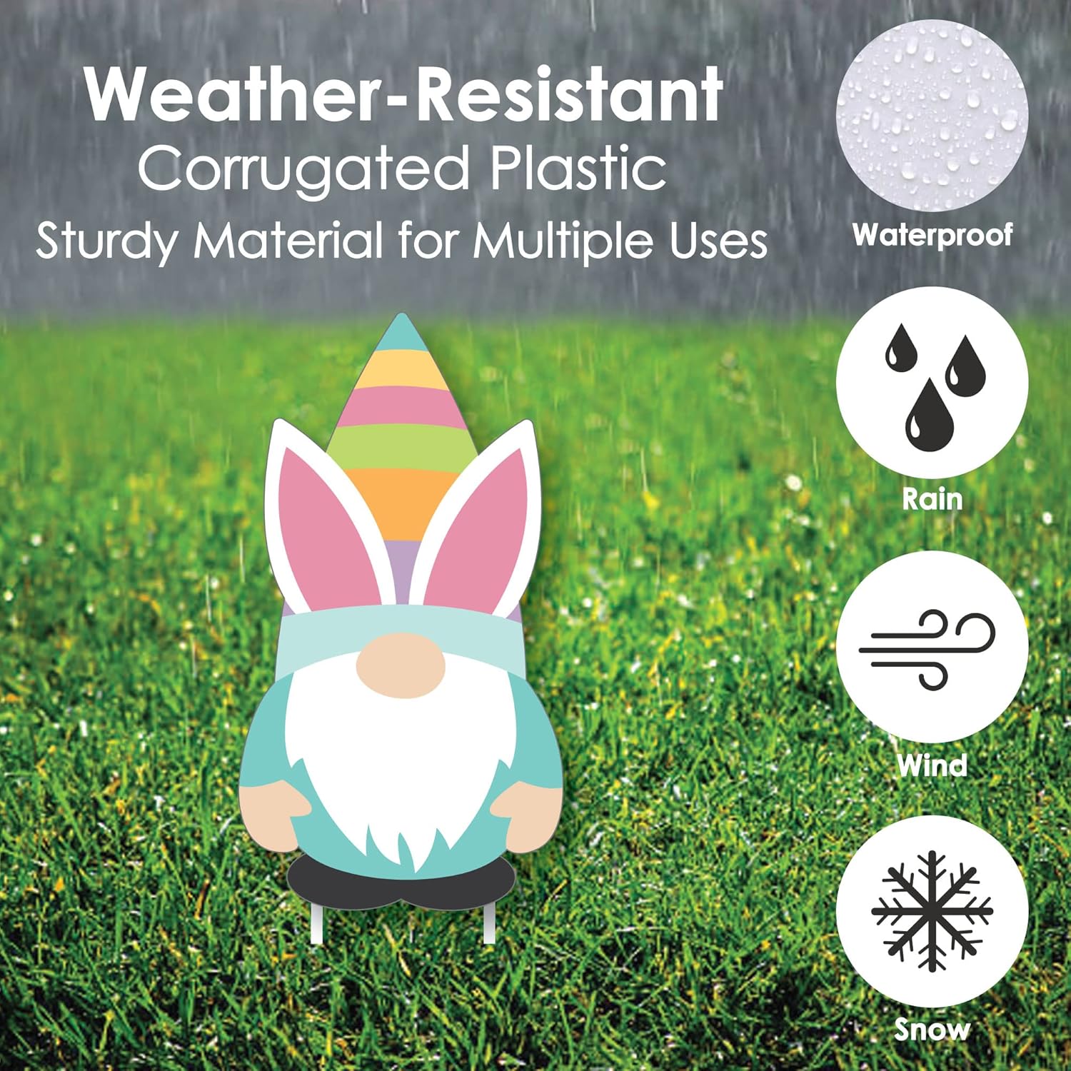 Big Dot of Happiness Easter Gnomes - Lawn Decorations - Outdoor Spring Bunny Party Yard Decorations - 10 Piece